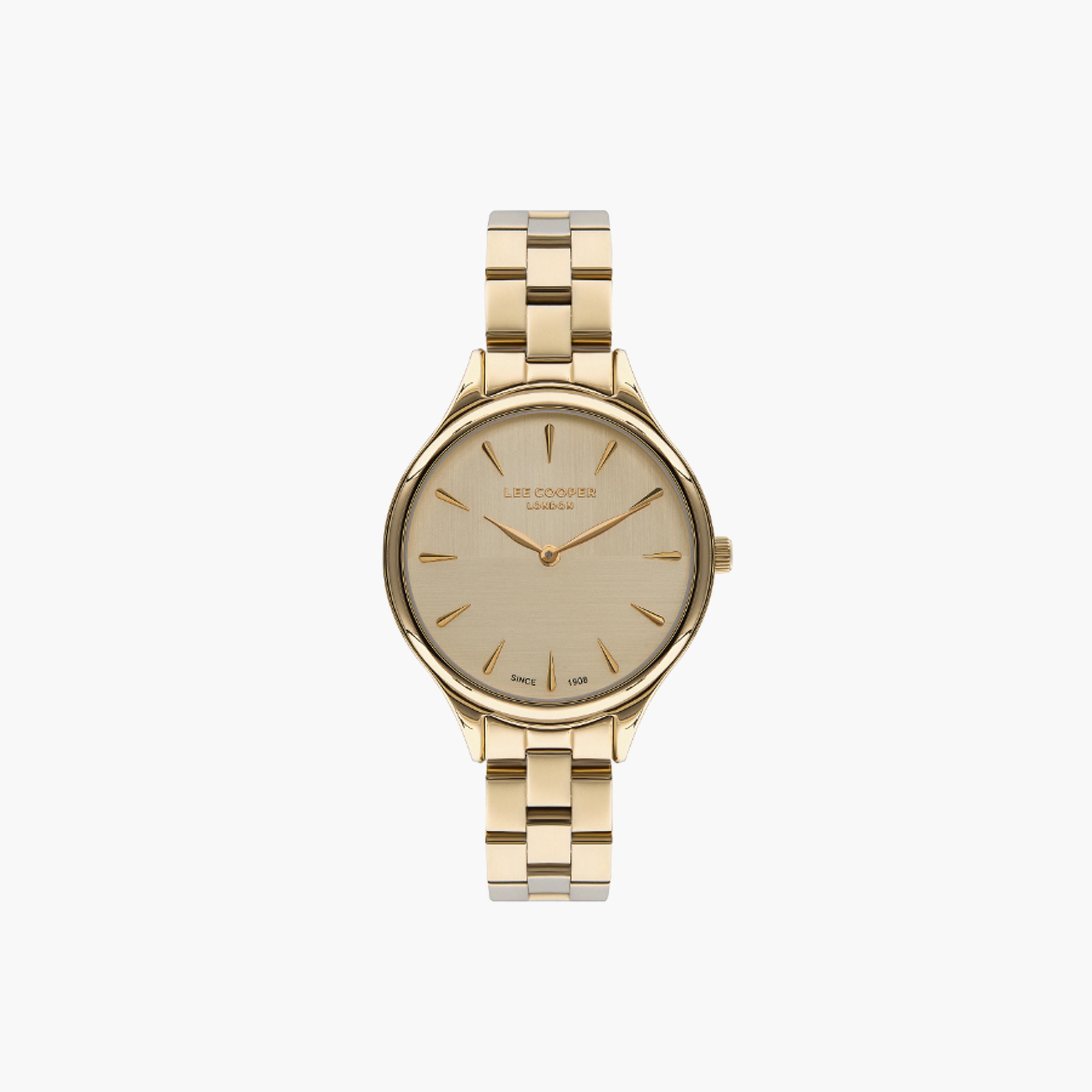 ساعة يد تناظرية باللون الذهبي للنساء من لي كوبر - LC07568.110-women-watchesandjewellery-watches-image-1