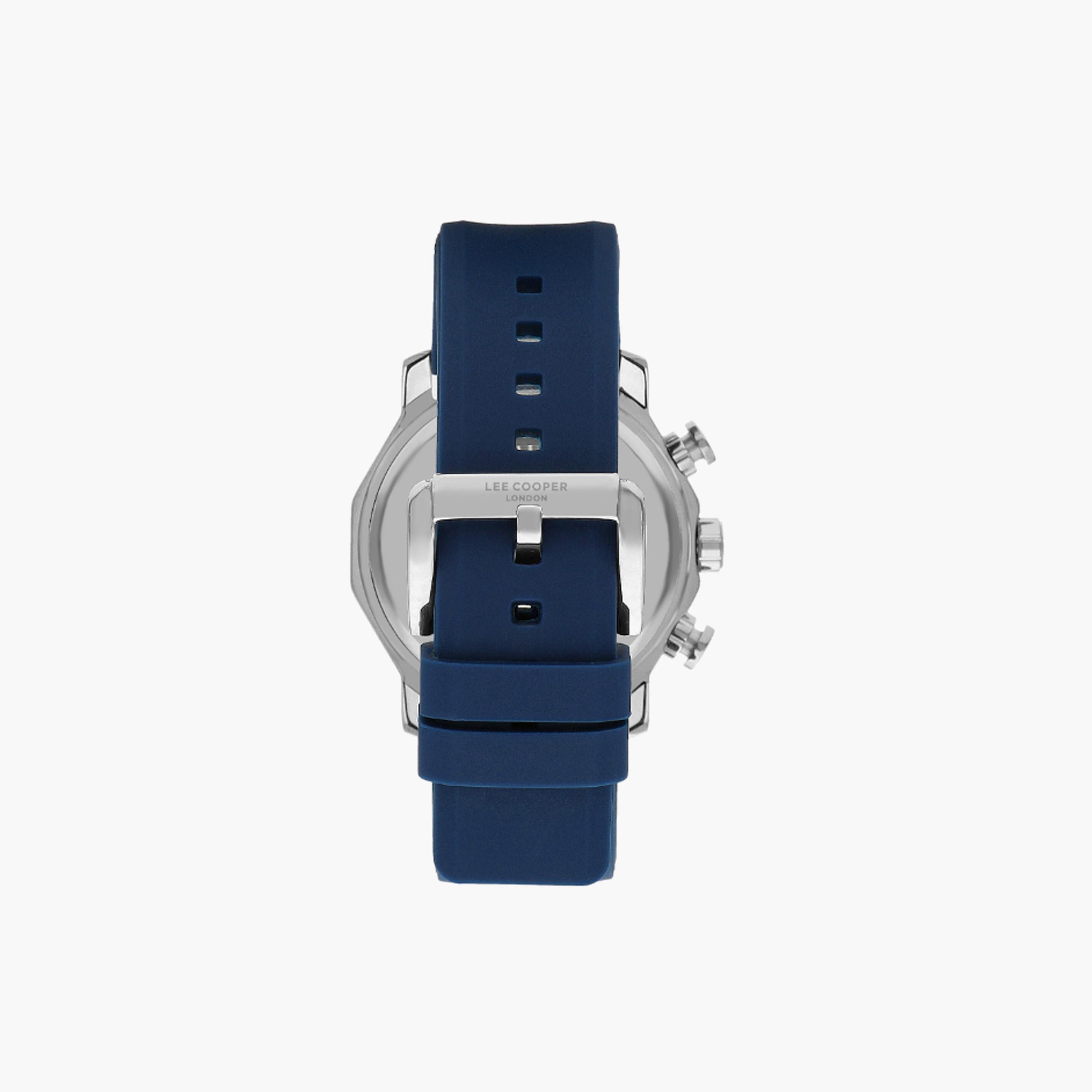 ساعة يد كرونوغراف معدن بميناء أزرق من لي كوبر-men-watchesandjewellery-watches-image-3