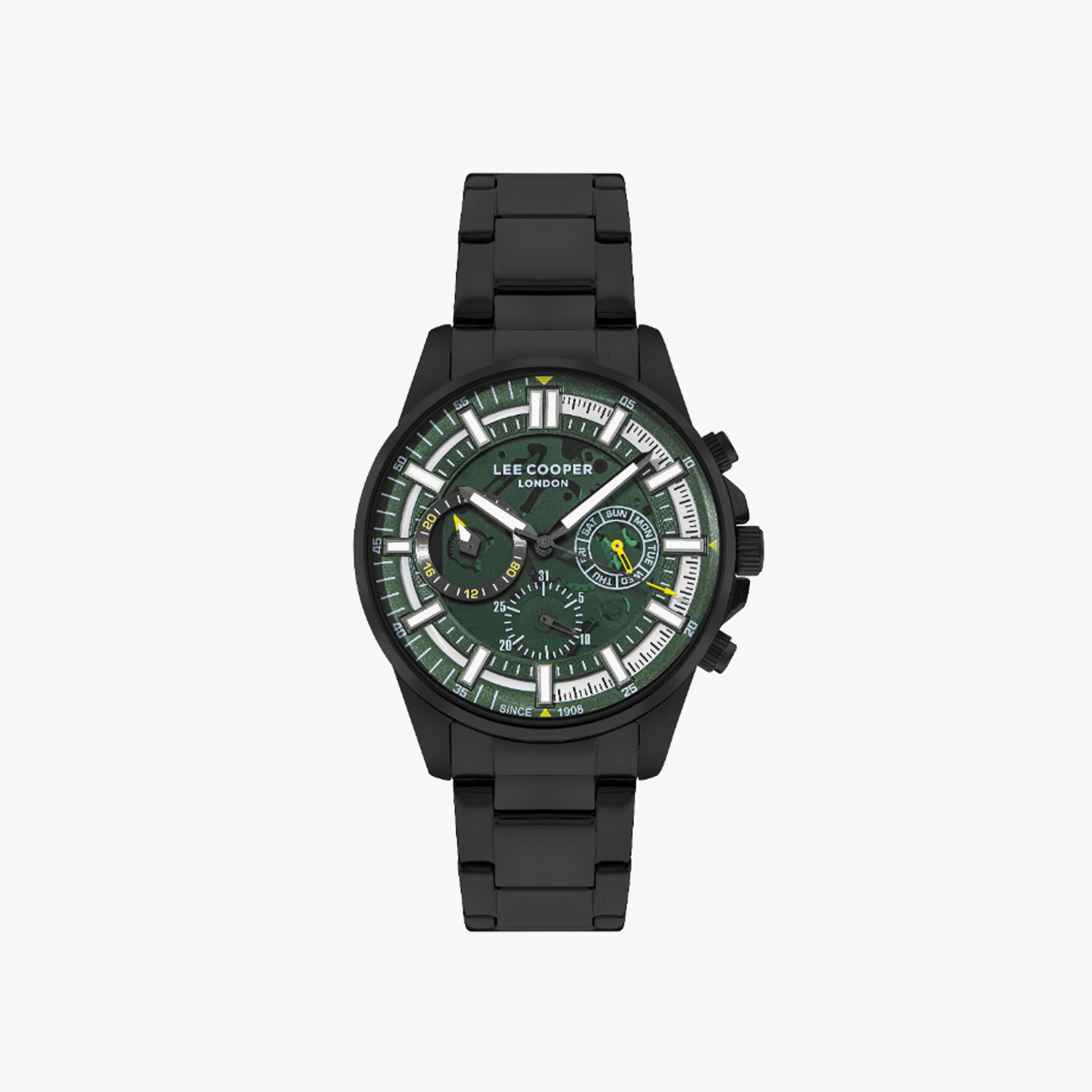 ساعة يد معدن كرونوغراف مينا أخضر من لي كوبر-men-watchesandjewellery-watches-image-1