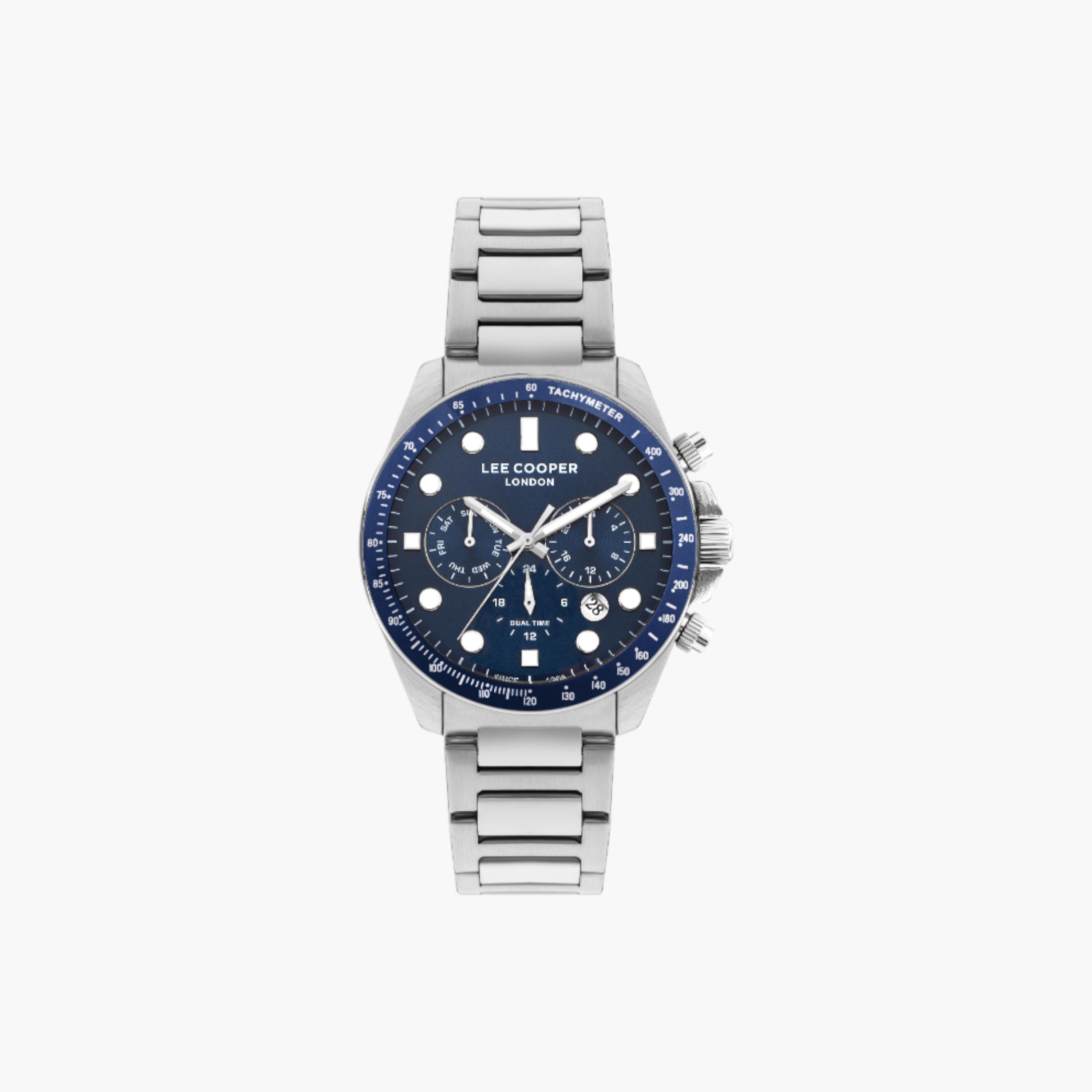 ساعة يد معدن أنالوج مينا أزرق من لي كوبر-men-watchesandjewellery-watches-image-1