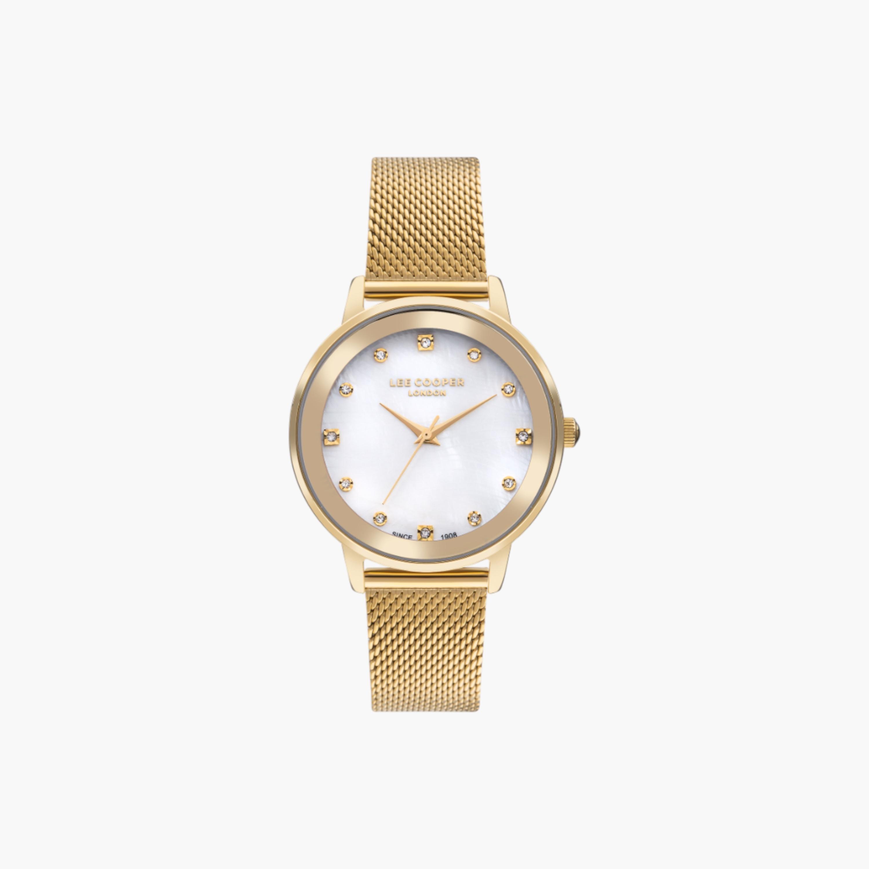 ساعة يد تناظرية ذهبية للنساء من  لي كوبر LC07875.120-women-watchesandjewellery-watches-image-1