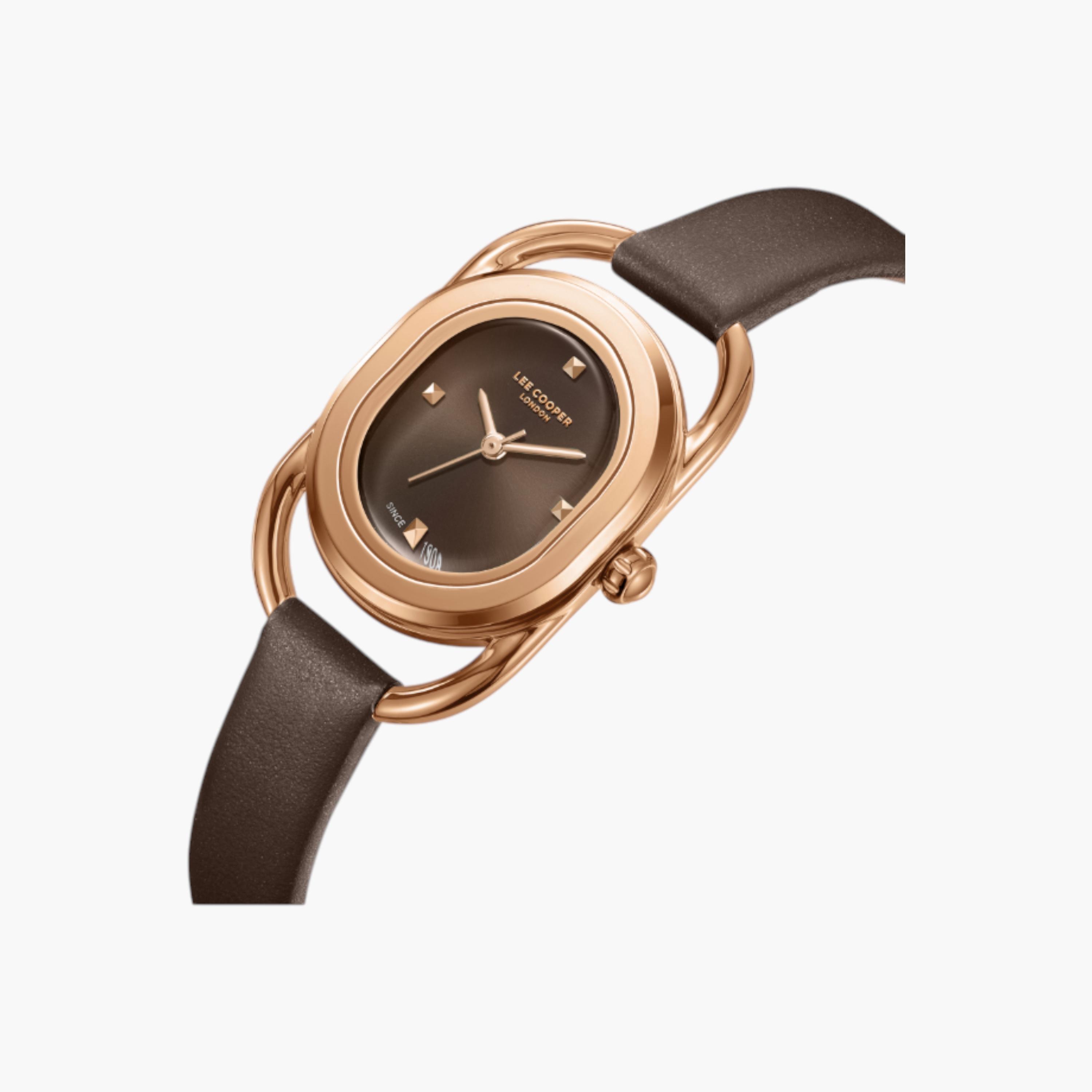 ساعة يد تناظرية بنية للنساء من لي كوبر - LC08055.444-women-watchesandjewellery-watches-image-2