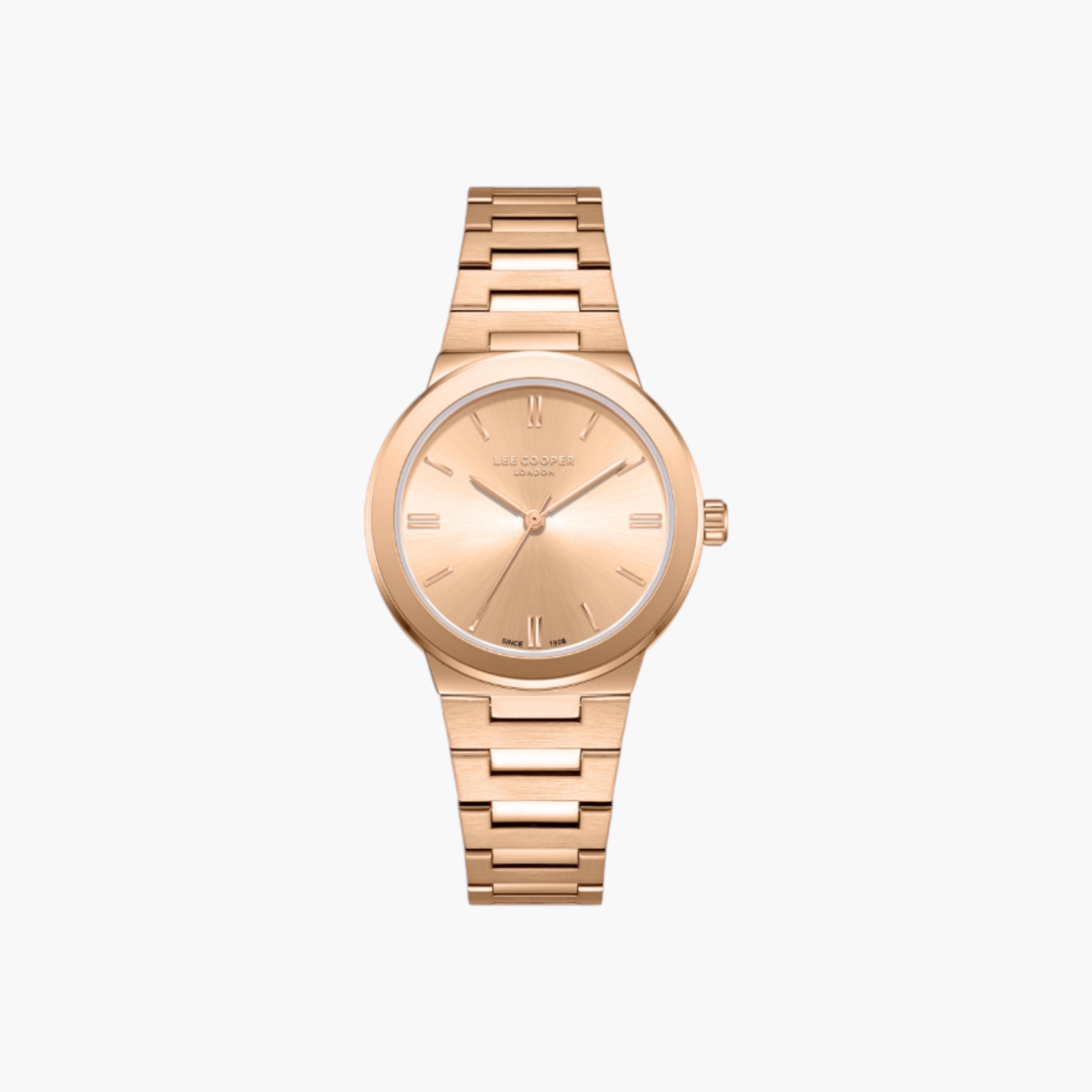ساعة يد تناظرية باللون الذهبي الوردي للنساء من لي كوبر - LC08133.410-women-watchesandjewellery-watches-image-1
