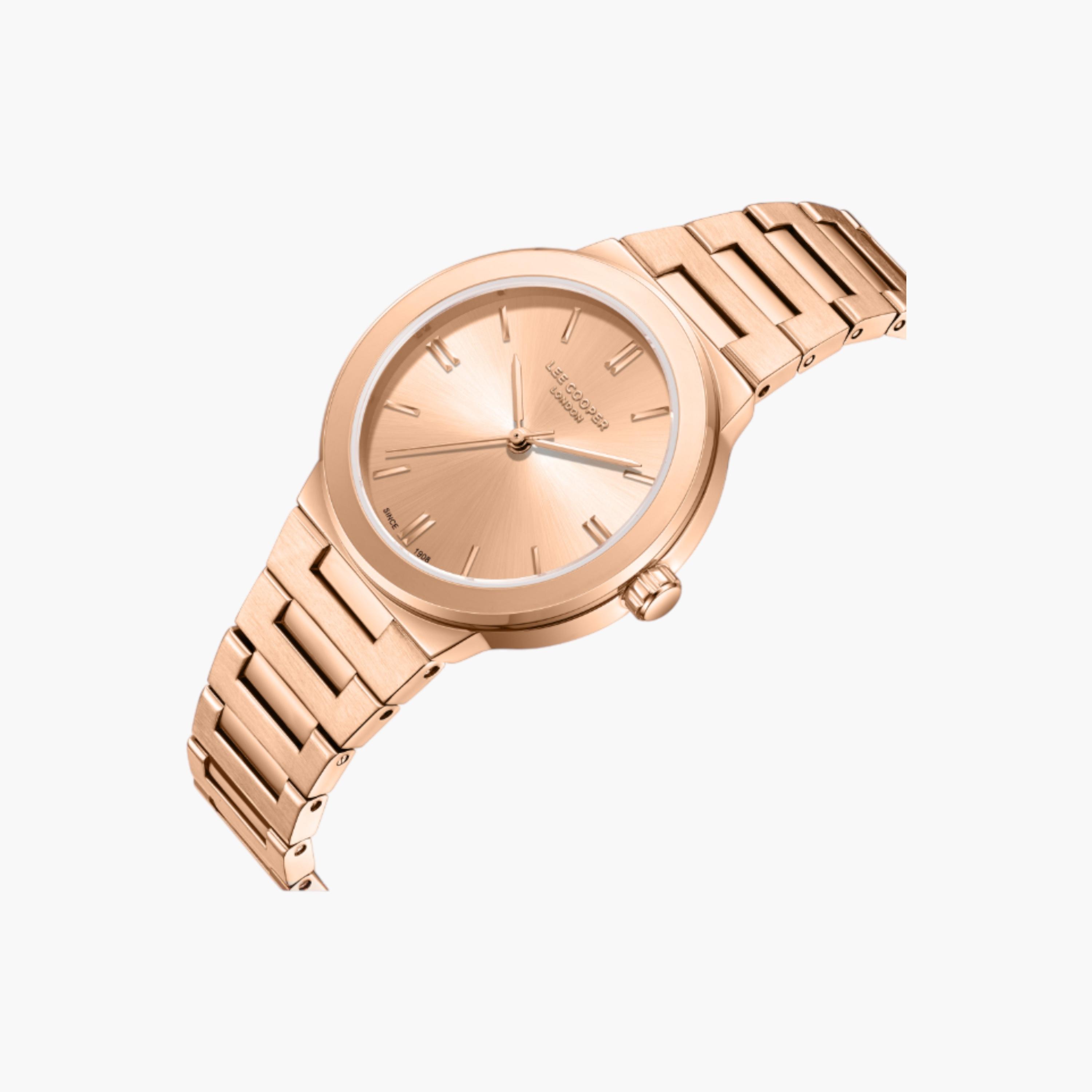 ساعة يد تناظرية باللون الذهبي الوردي للنساء من لي كوبر - LC08133.410-women-watchesandjewellery-watches-image-2