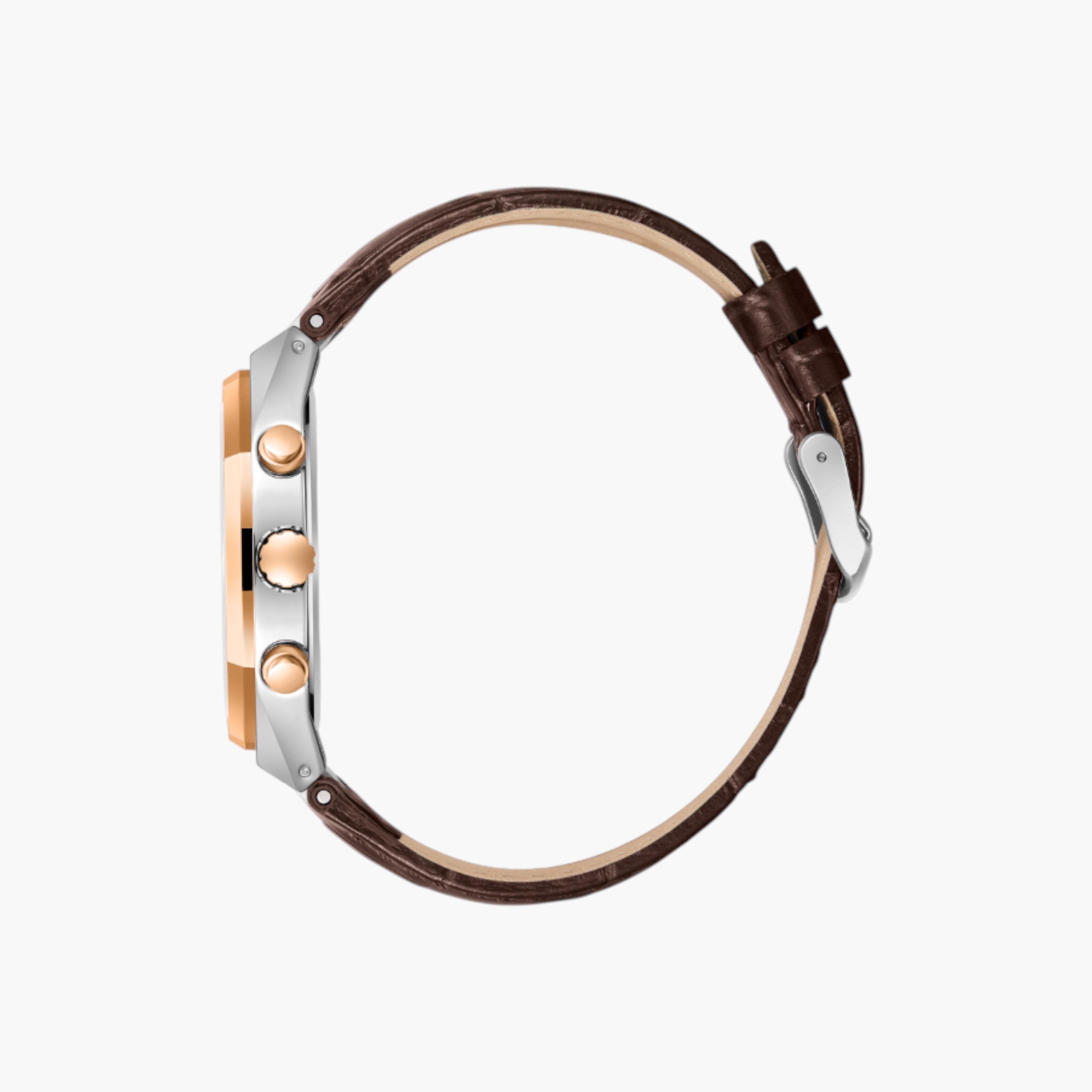 ساعة يد كرونوغراف بقرص أزرق وسوار جلدي من لي كوبر-men-watchesandjewellery-watches-image-3