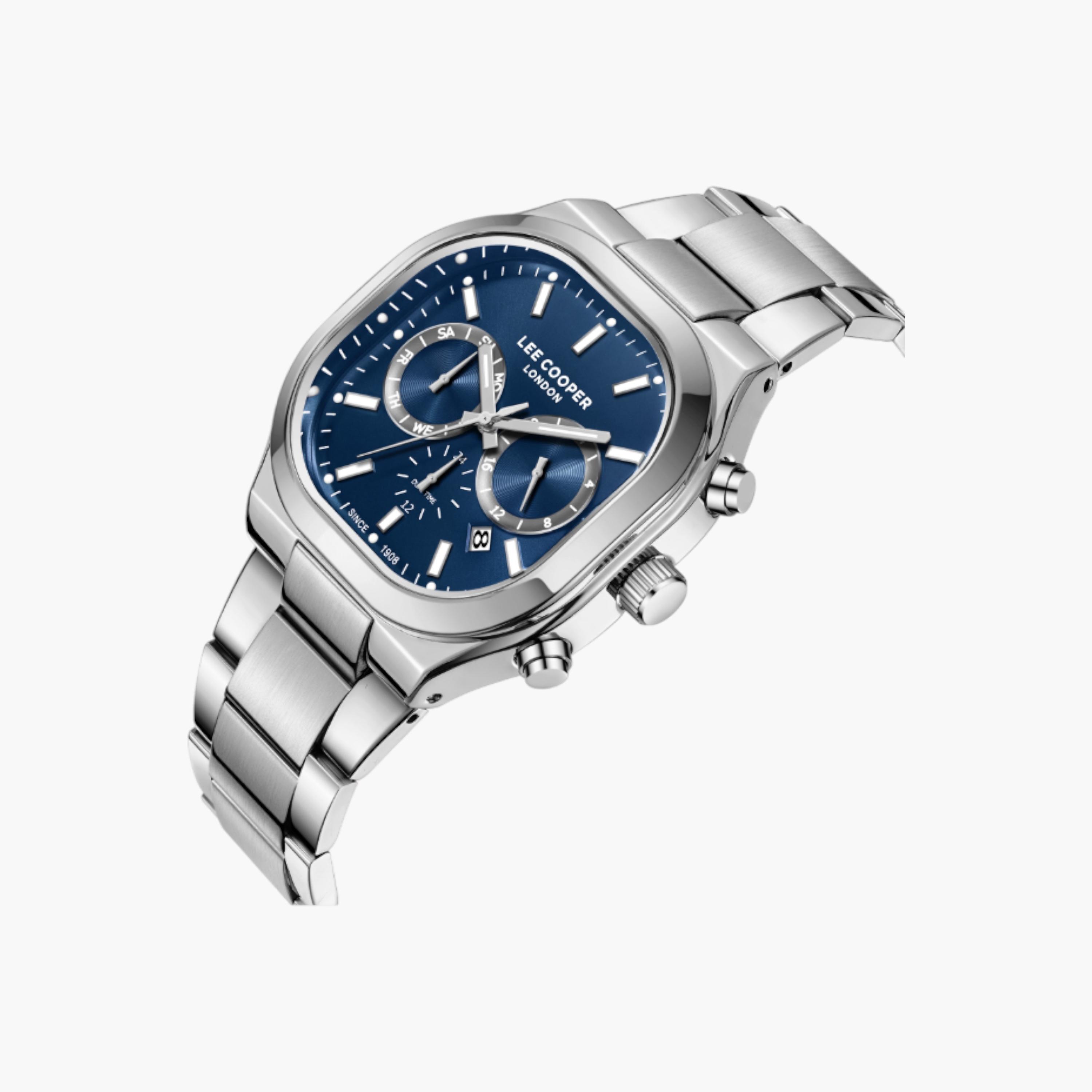 Lee Cooper Analog Blue Dial Metal Wrist Watch-men-watchesandjewellery-watches-image-2