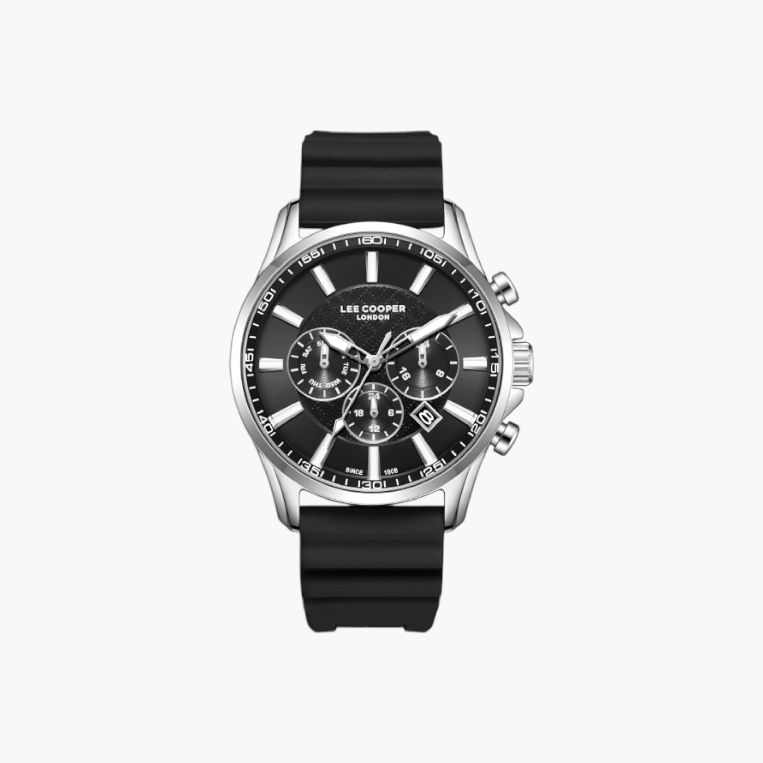 Lee Cooper Analog Black Dial Silicone Wrist Watch-men-watchesandjewellery-watches-image-1