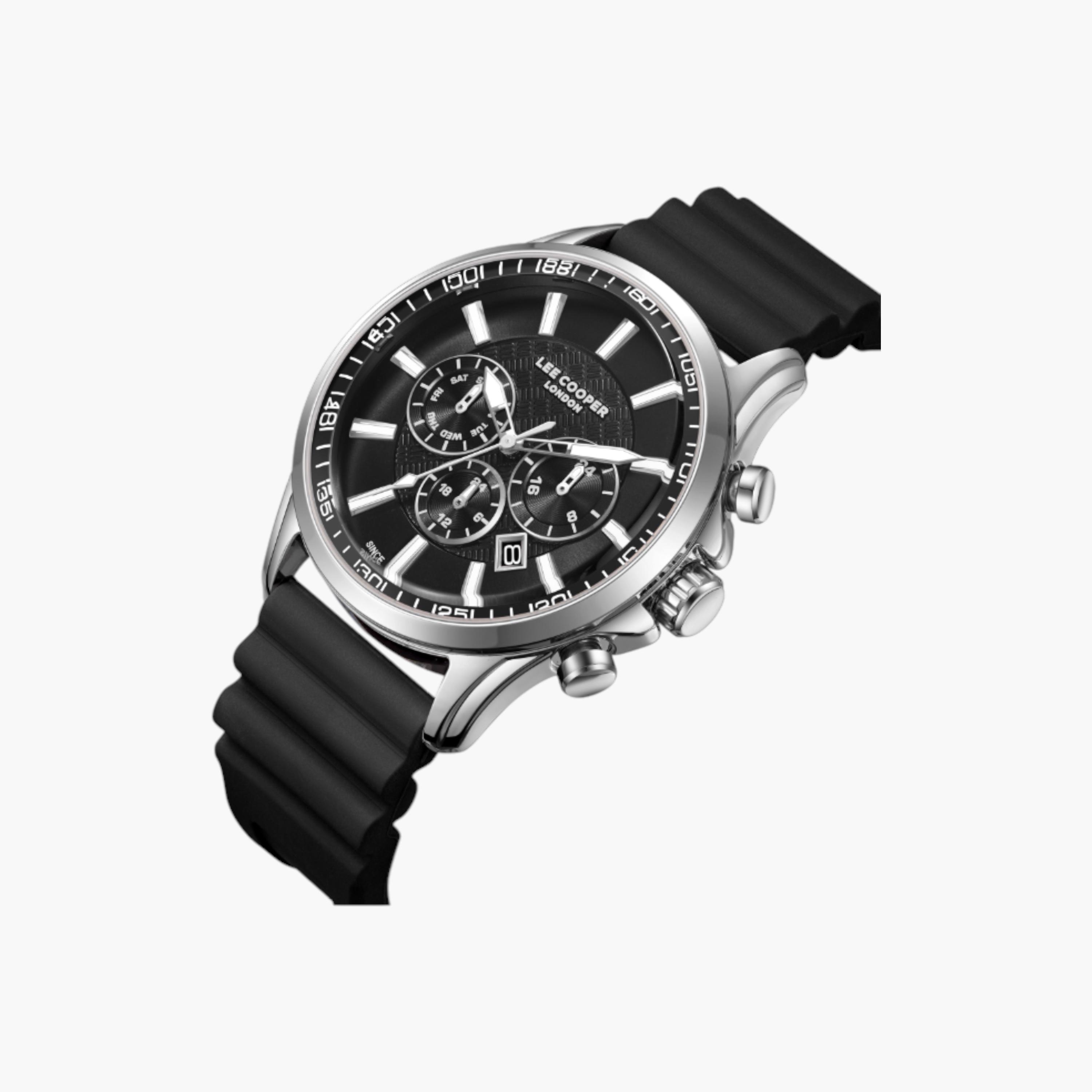 Lee Cooper Analog Black Dial Silicone Wrist Watch-men-watchesandjewellery-watches-image-2