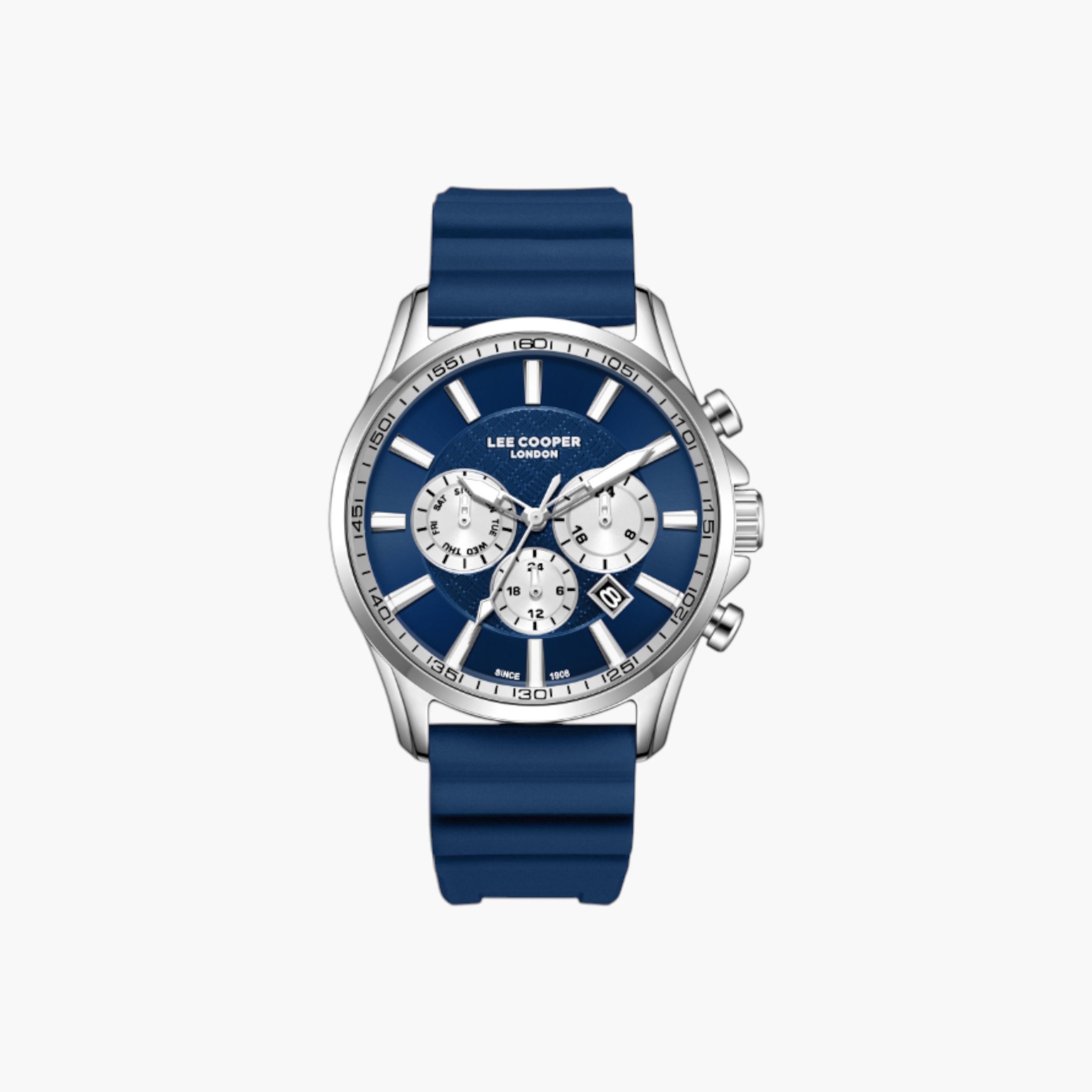 ساعة سيليكون أنالوج مينا أزرق من لي كوبر-men-watchesandjewellery-watches-image-1