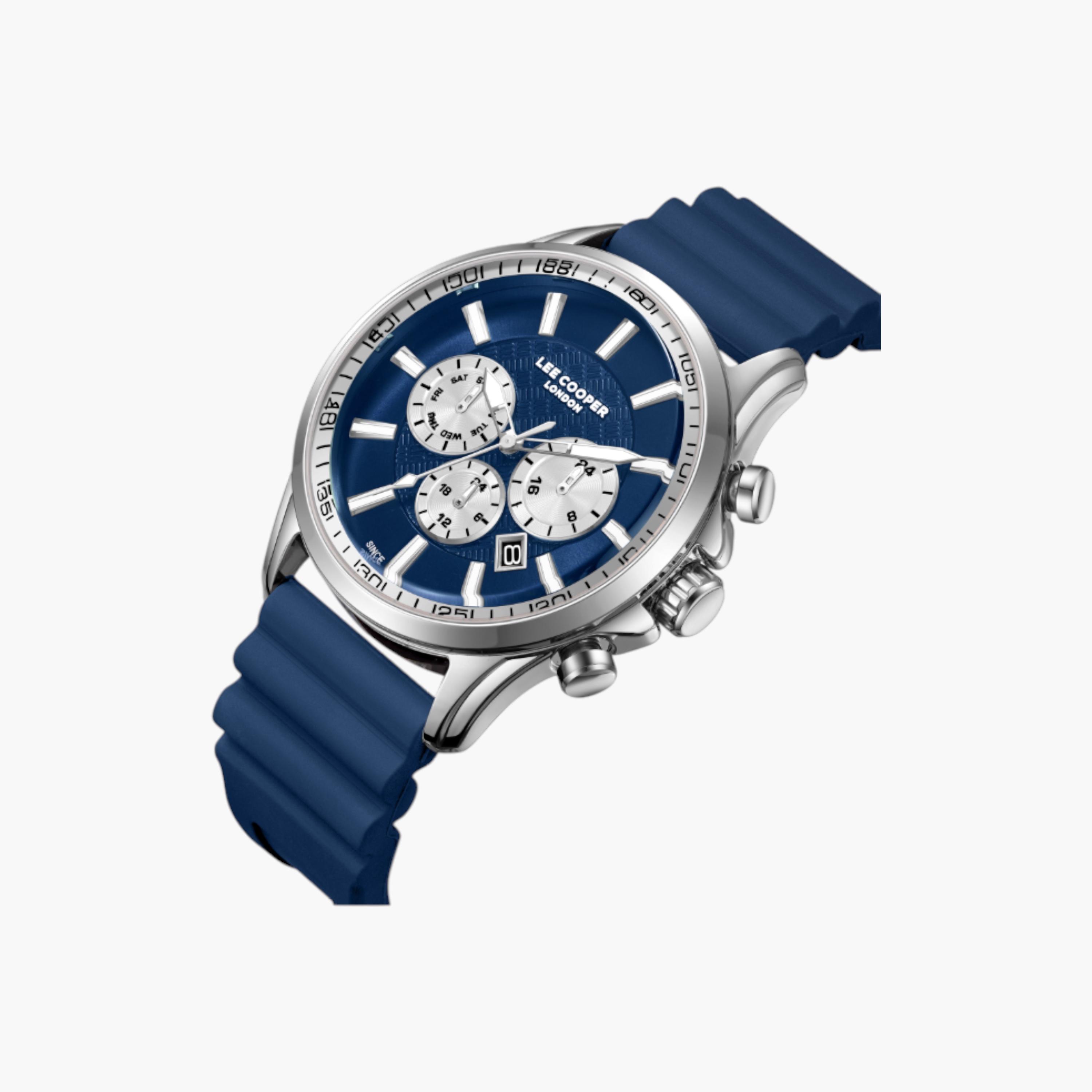 ساعة سيليكون أنالوج مينا أزرق من لي كوبر-men-watchesandjewellery-watches-image-2