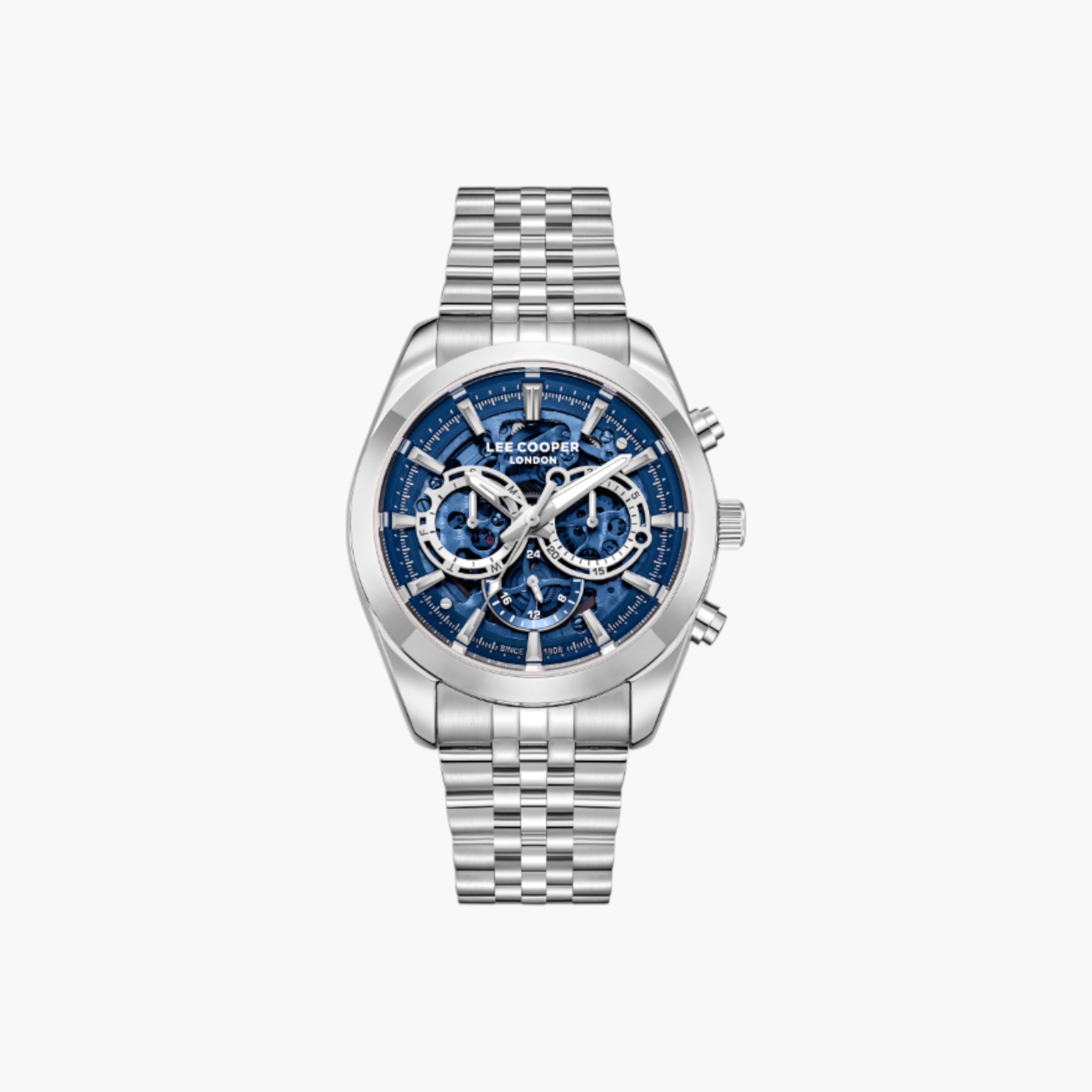 Lee Cooper Automatic Blue Dial Metal Watch-men-watchesandjewellery-watches-image-1