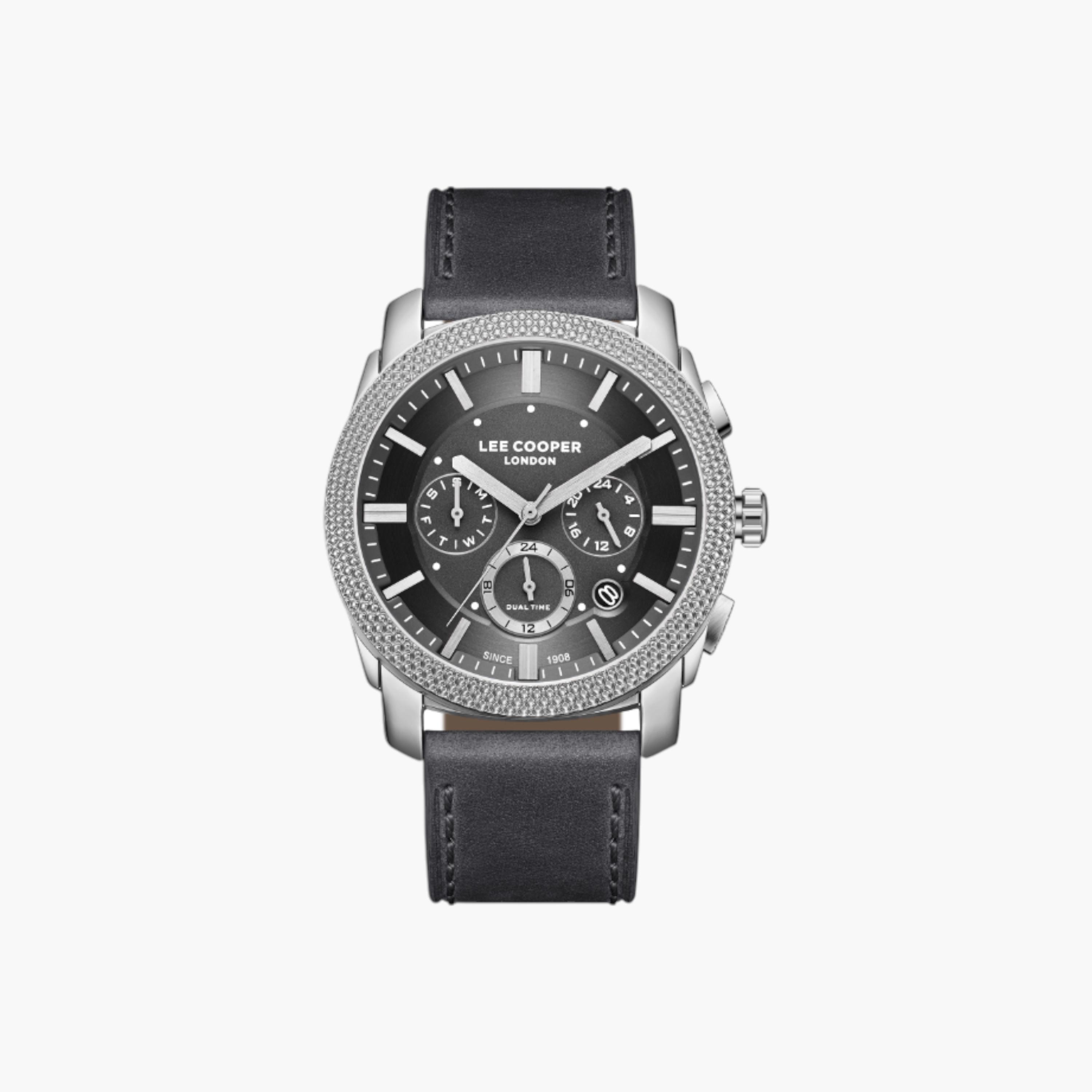 Lee Cooper Chronograph Black Dial Leather Wrist Watch-men-watchesandjewellery-watches-image-1