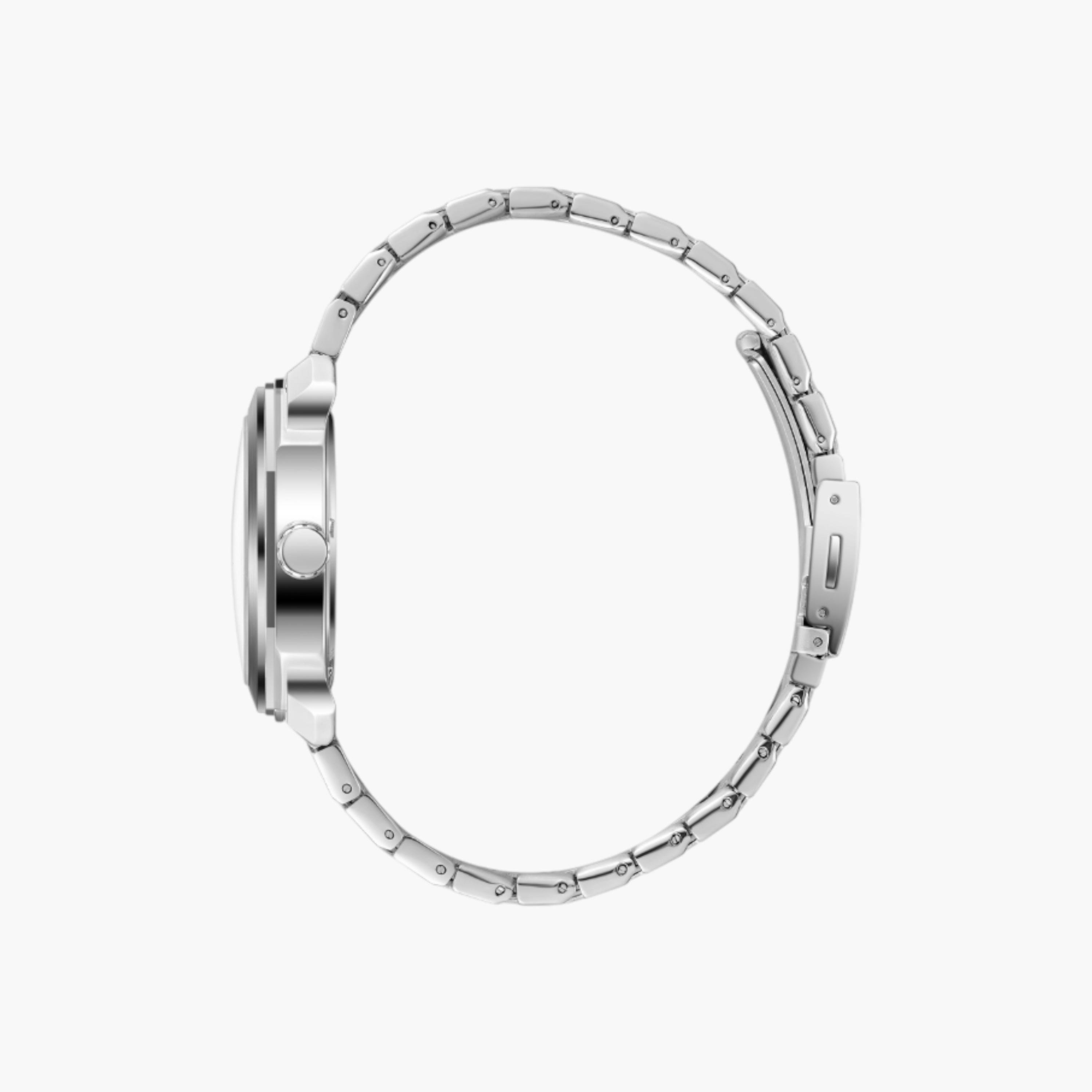 ساعة يد تناظرية بقرص فضي وسوار معدني من لي كوبر-men-watchesandjewellery-watches-image-3