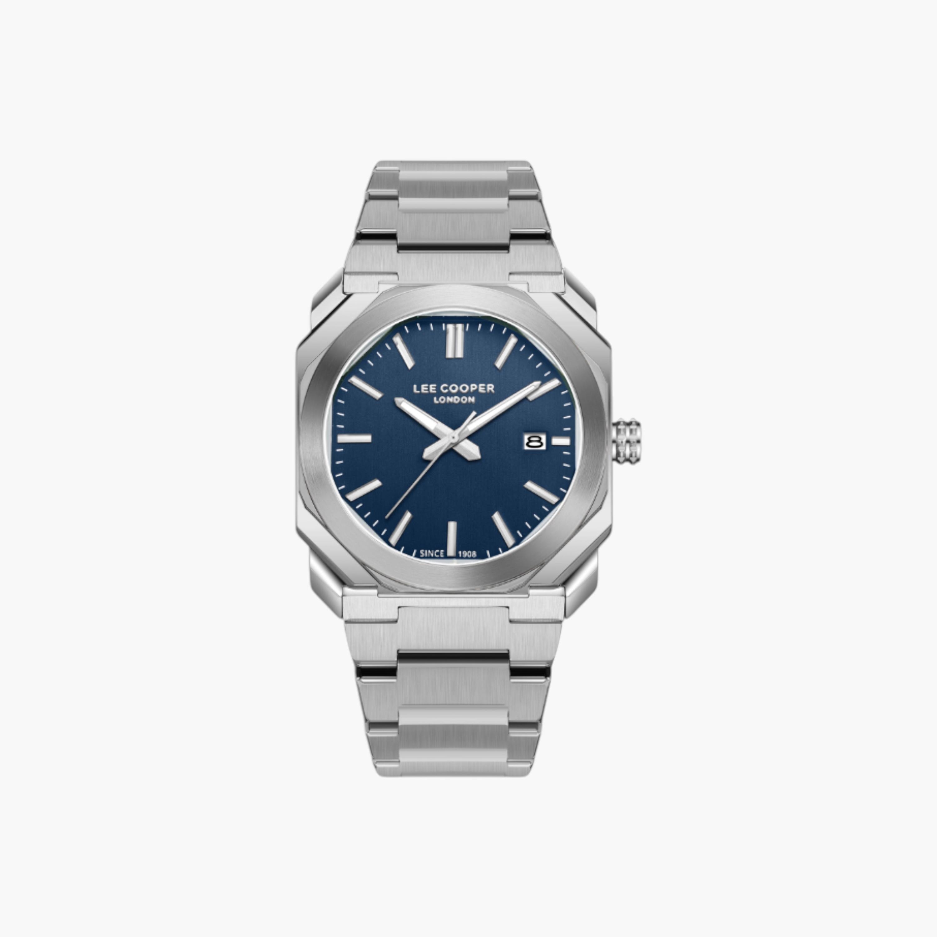 ساعة يد معدن أنالوج بمينا أزرق من لي كوبر-men-watchesandjewellery-watches-image-1