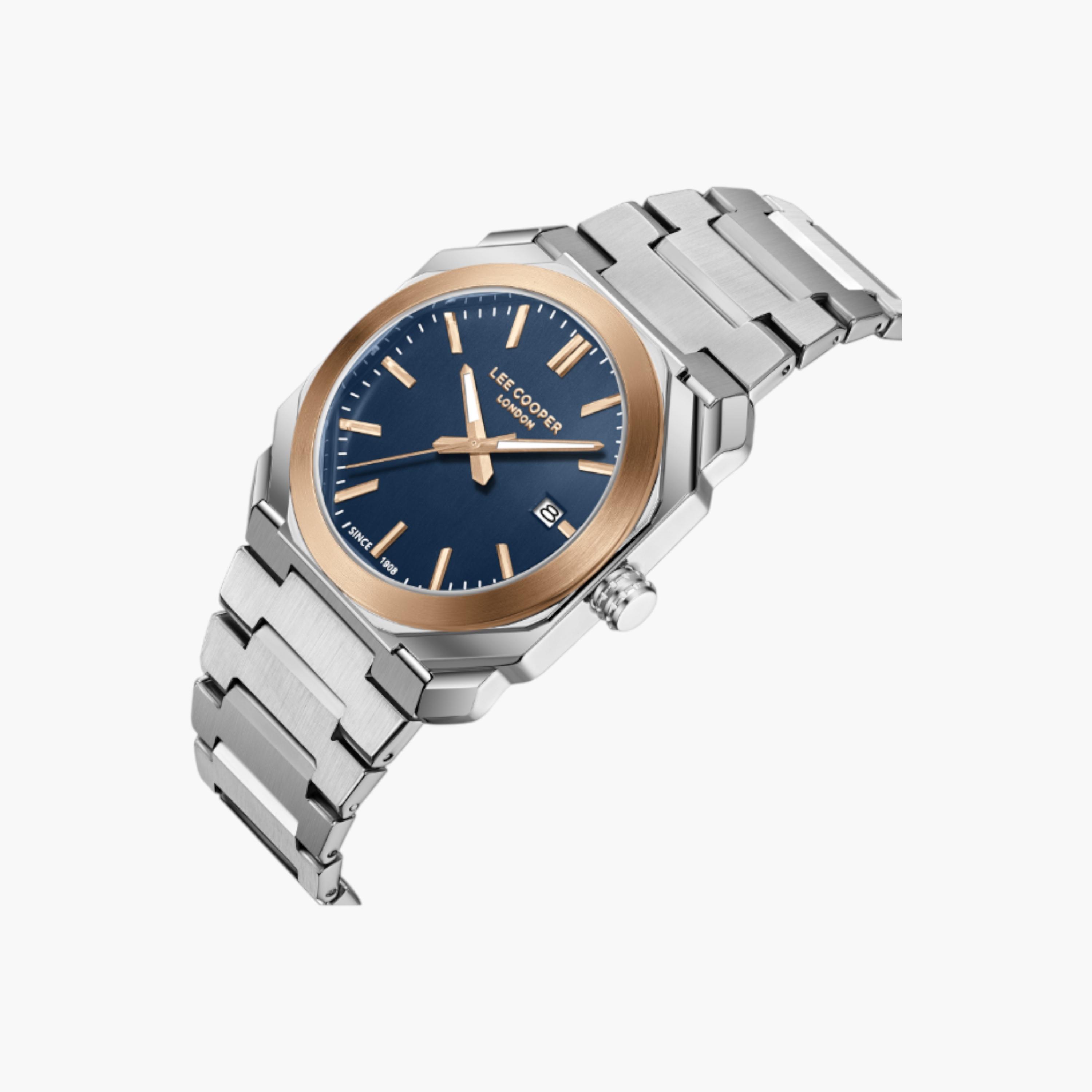 Lee Cooper Analog Blue Dial Metal Wrist Watch-men-watchesandjewellery-watches-image-2