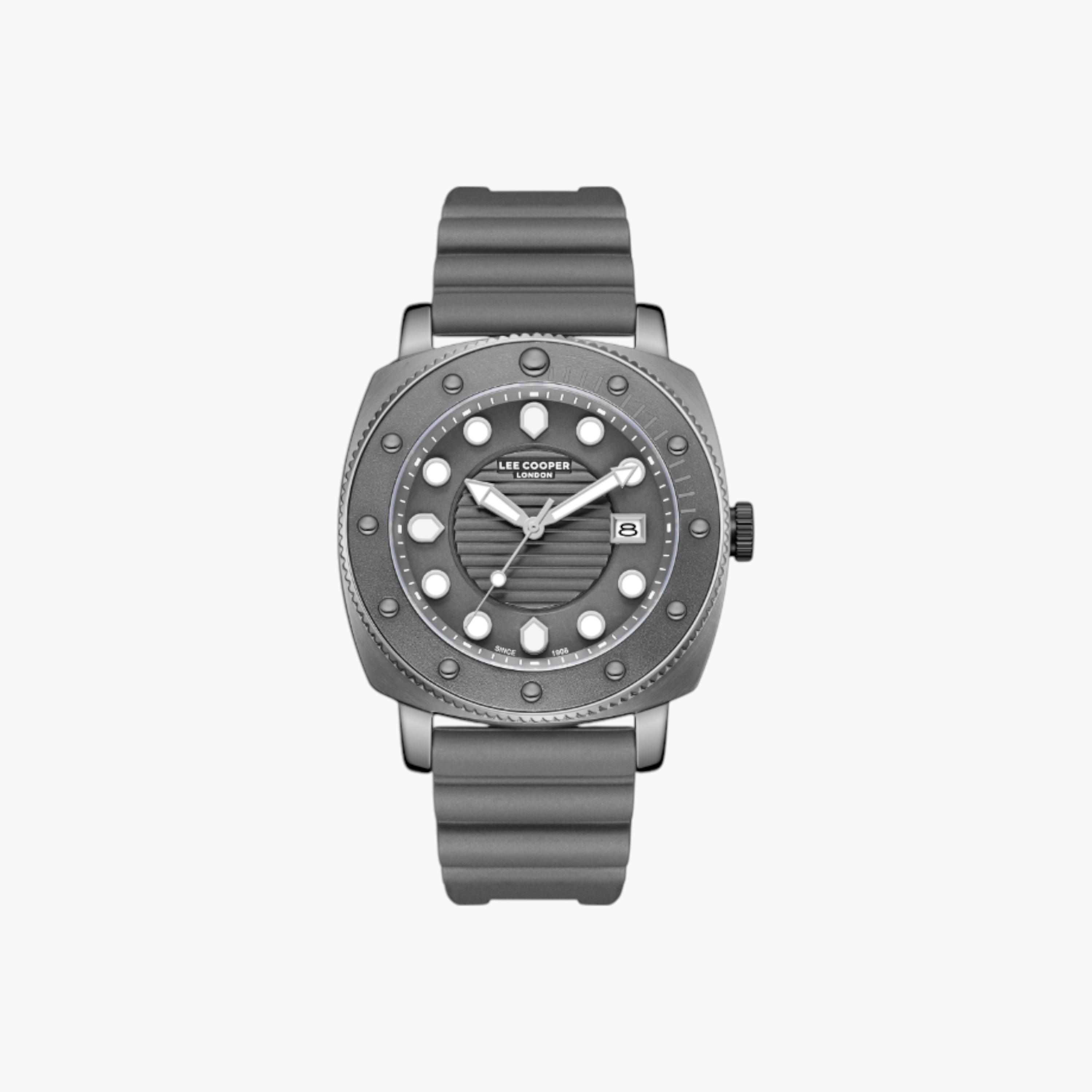 Lee Cooper Analog Grey Dial Silicone Watch - LC08193.066-men-watchesandjewellery-watches-image-1