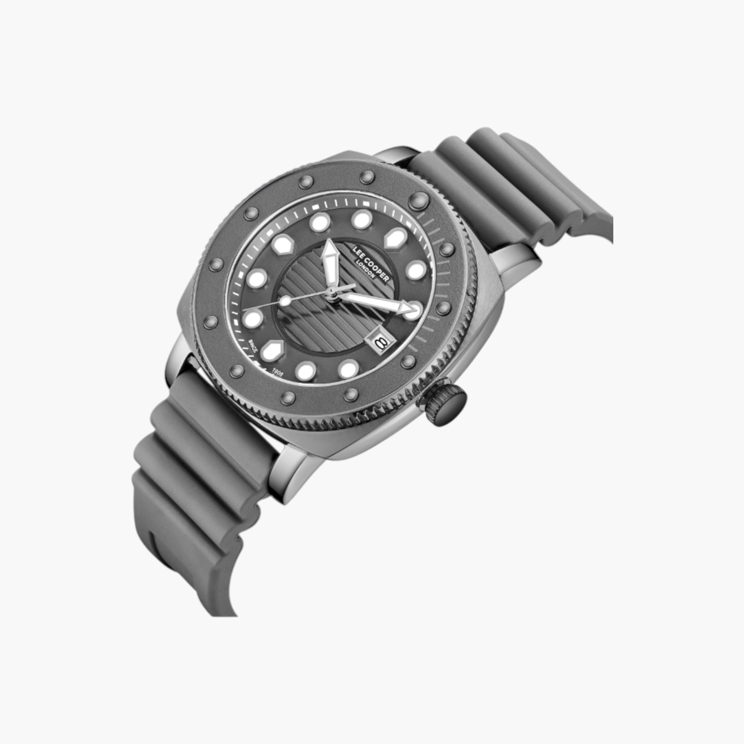 Lee Cooper Analog Grey Dial Silicone Watch - LC08193.066-men-watchesandjewellery-watches-image-2