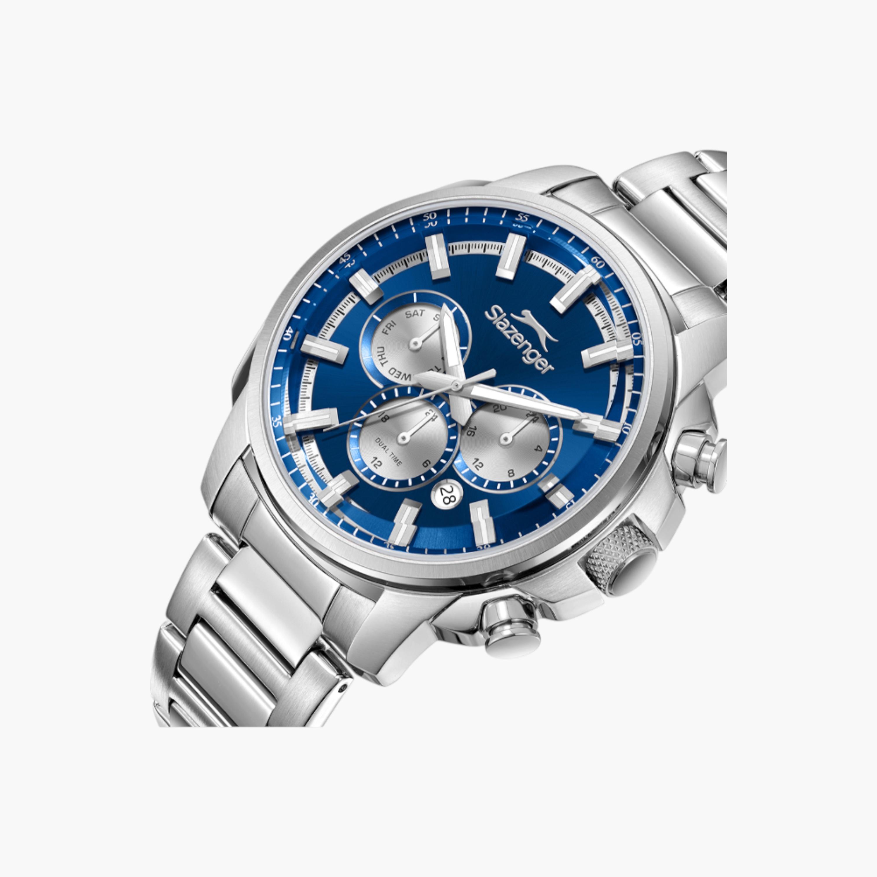 Slazenger Chronograph Blue Dial Metal Wrist Watch-men-watchesandjewellery-watches-image-5