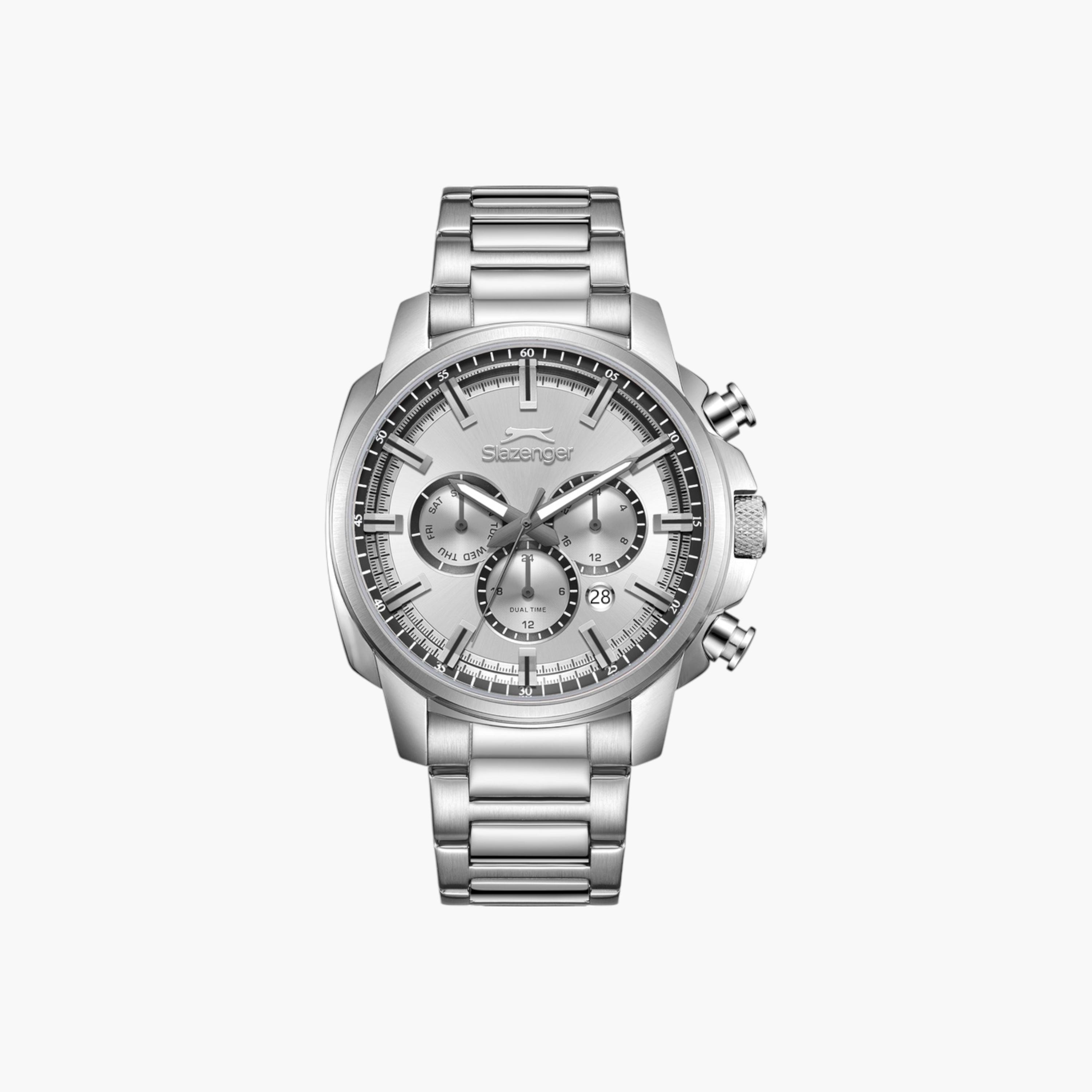 Slazenger Chronograph Silver Dial Stainless Steel Watch-men-watchesandjewellery-watches-image-1