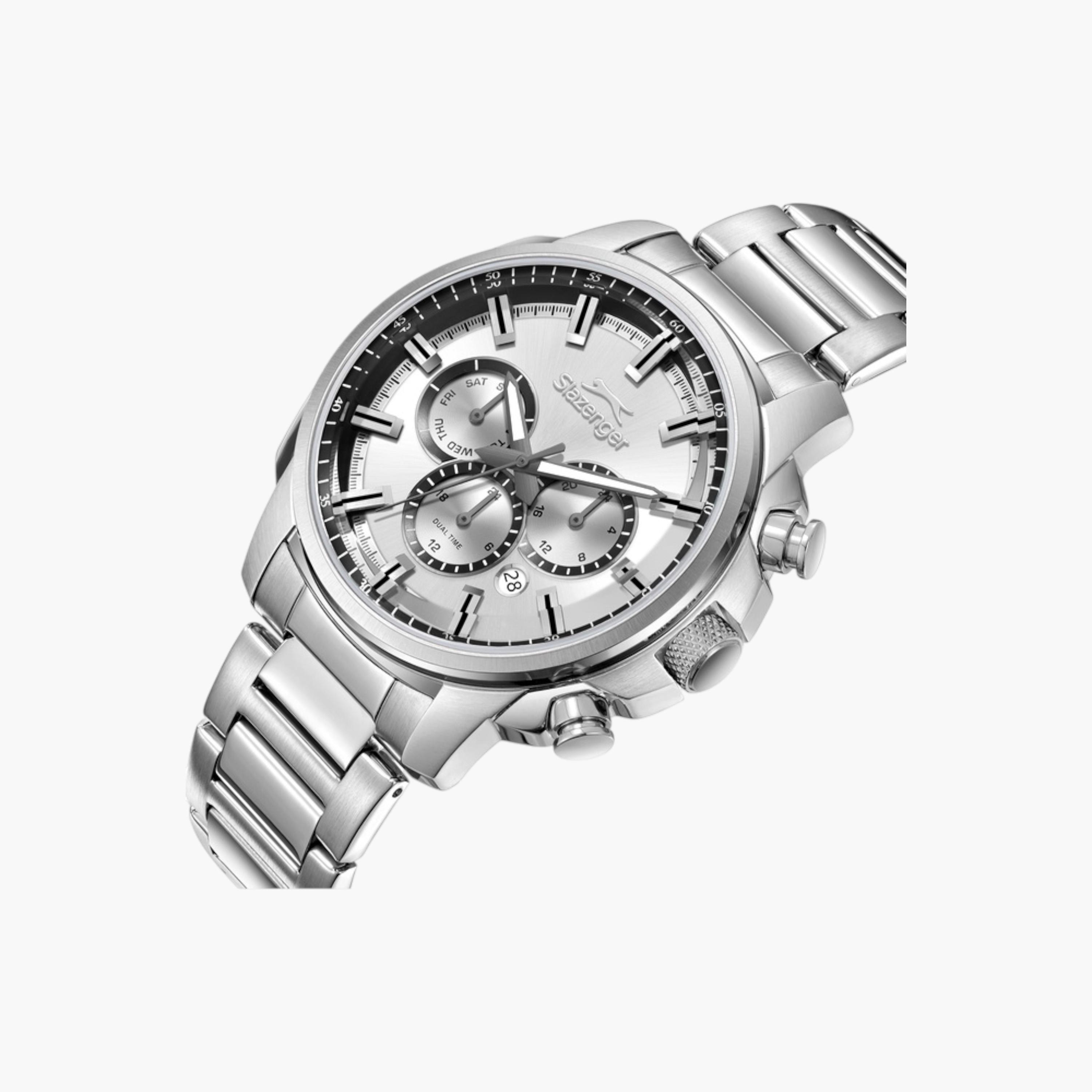 Slazenger Chronograph Silver Dial Stainless Steel Watch-men-watchesandjewellery-watches-image-2