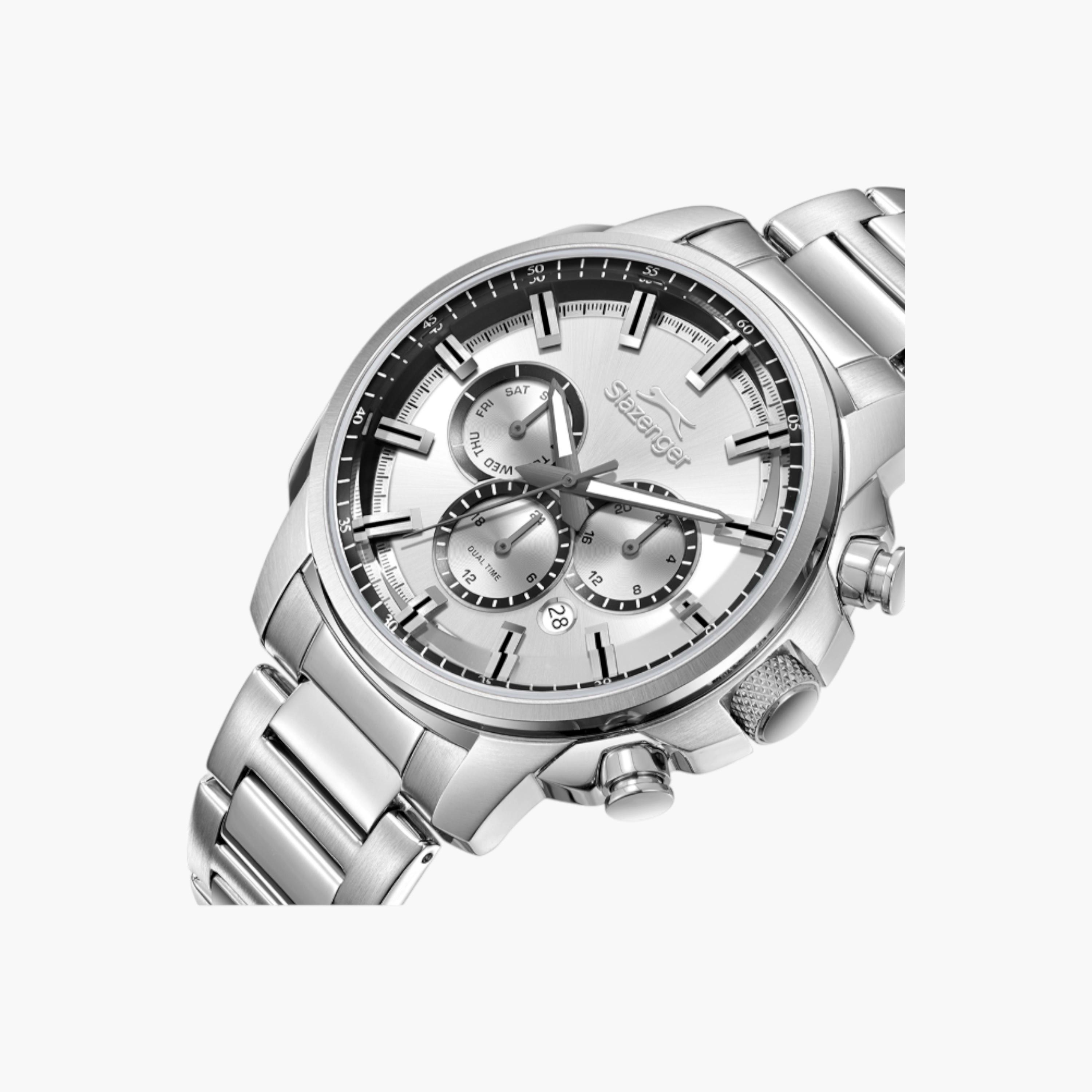 Slazenger Chronograph Silver Dial Stainless Steel Watch-men-watchesandjewellery-watches-image-5