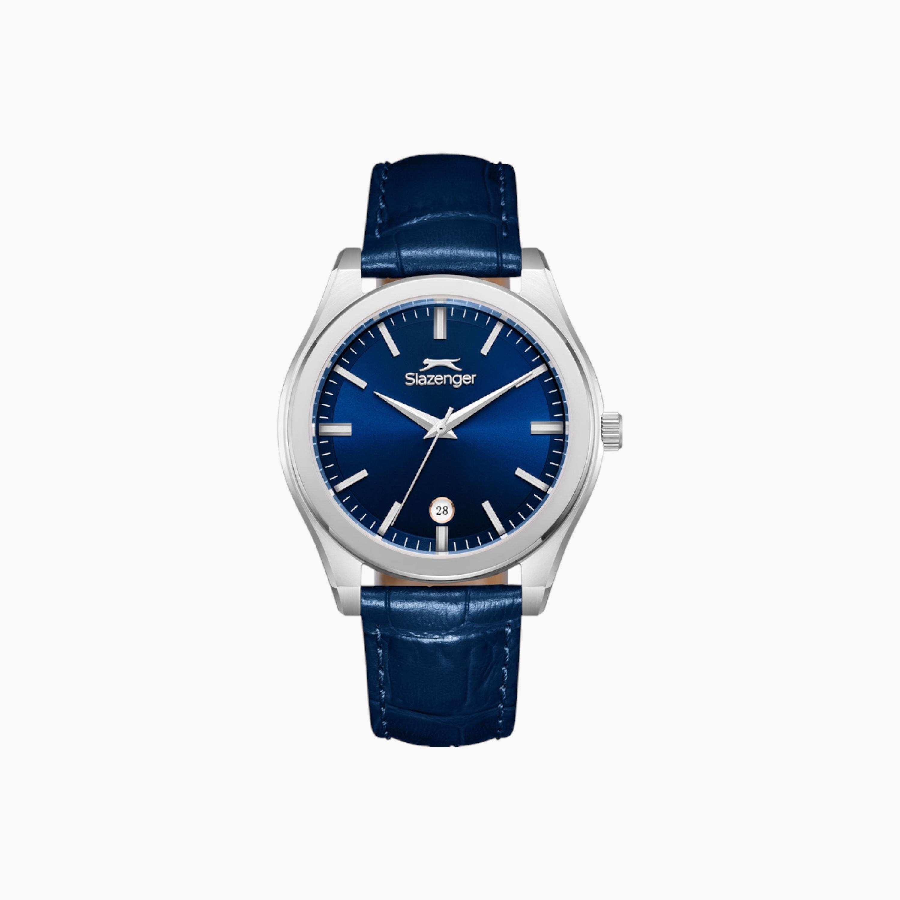 Slazenger Analog Blue Dial Leather Watch-men-watchesandjewellery-watches-image-1