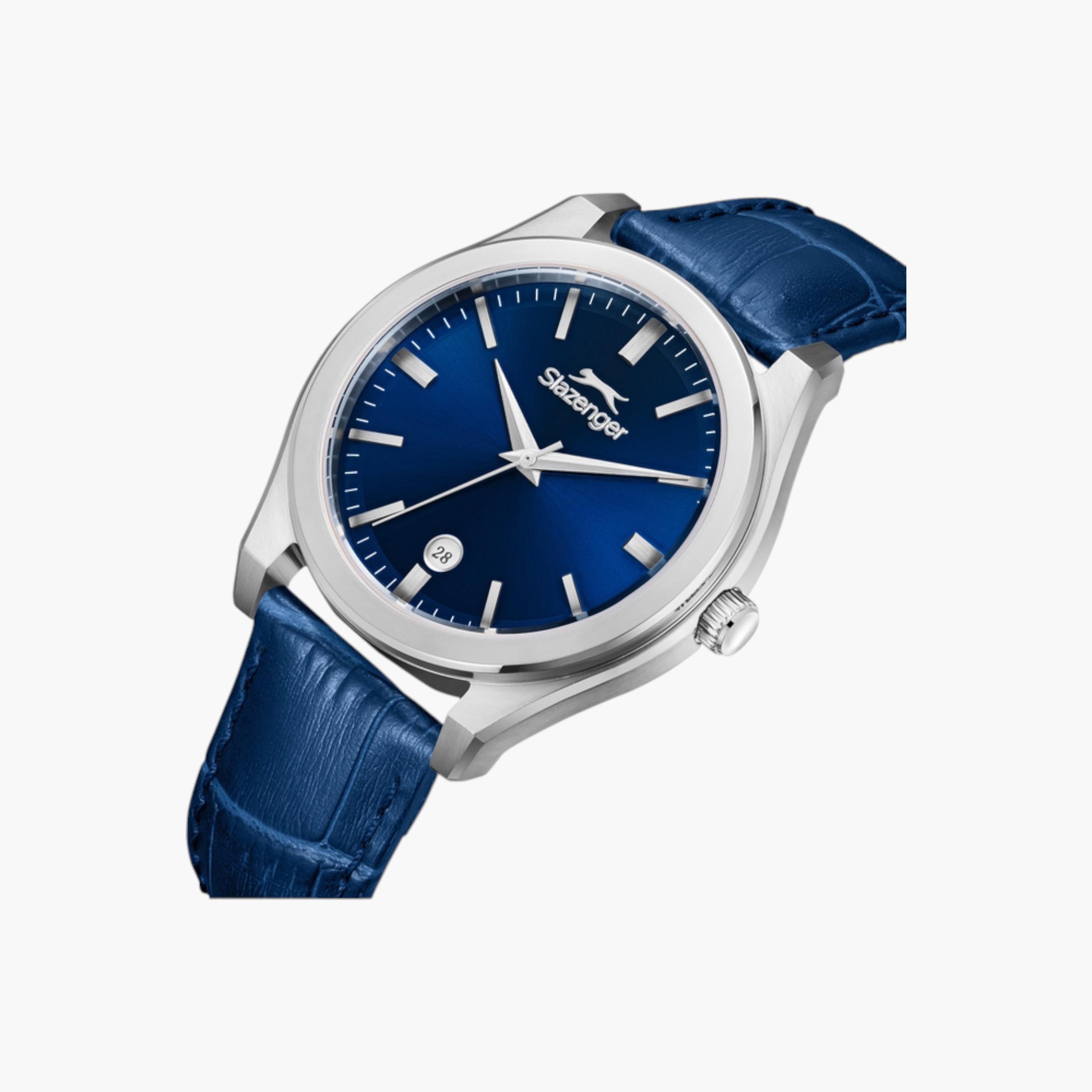Slazenger Analog Blue Dial Leather Watch-men-watchesandjewellery-watches-image-2