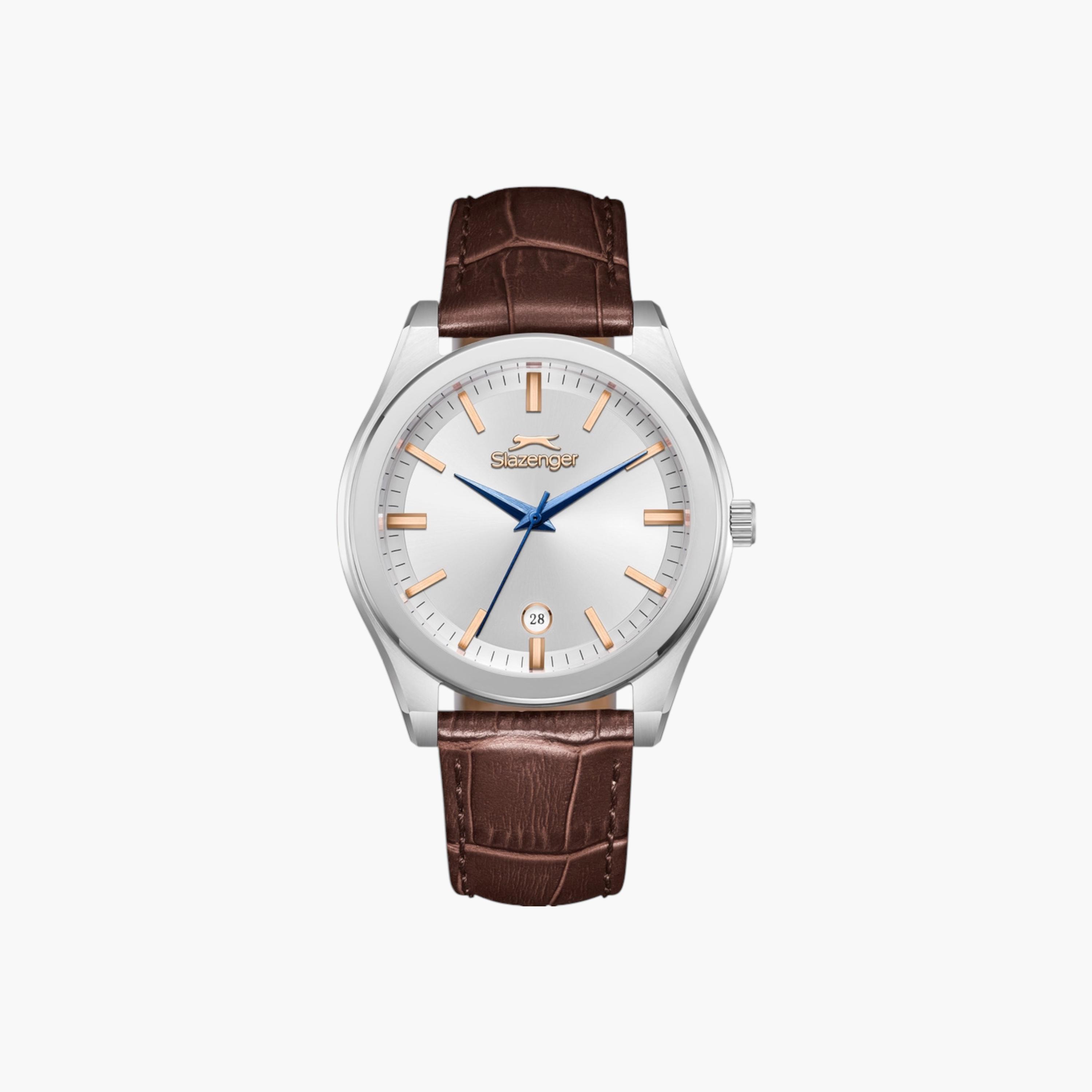 Slazenger Analog Silver Dial Leather Watch-men-watchesandjewellery-watches-image-1