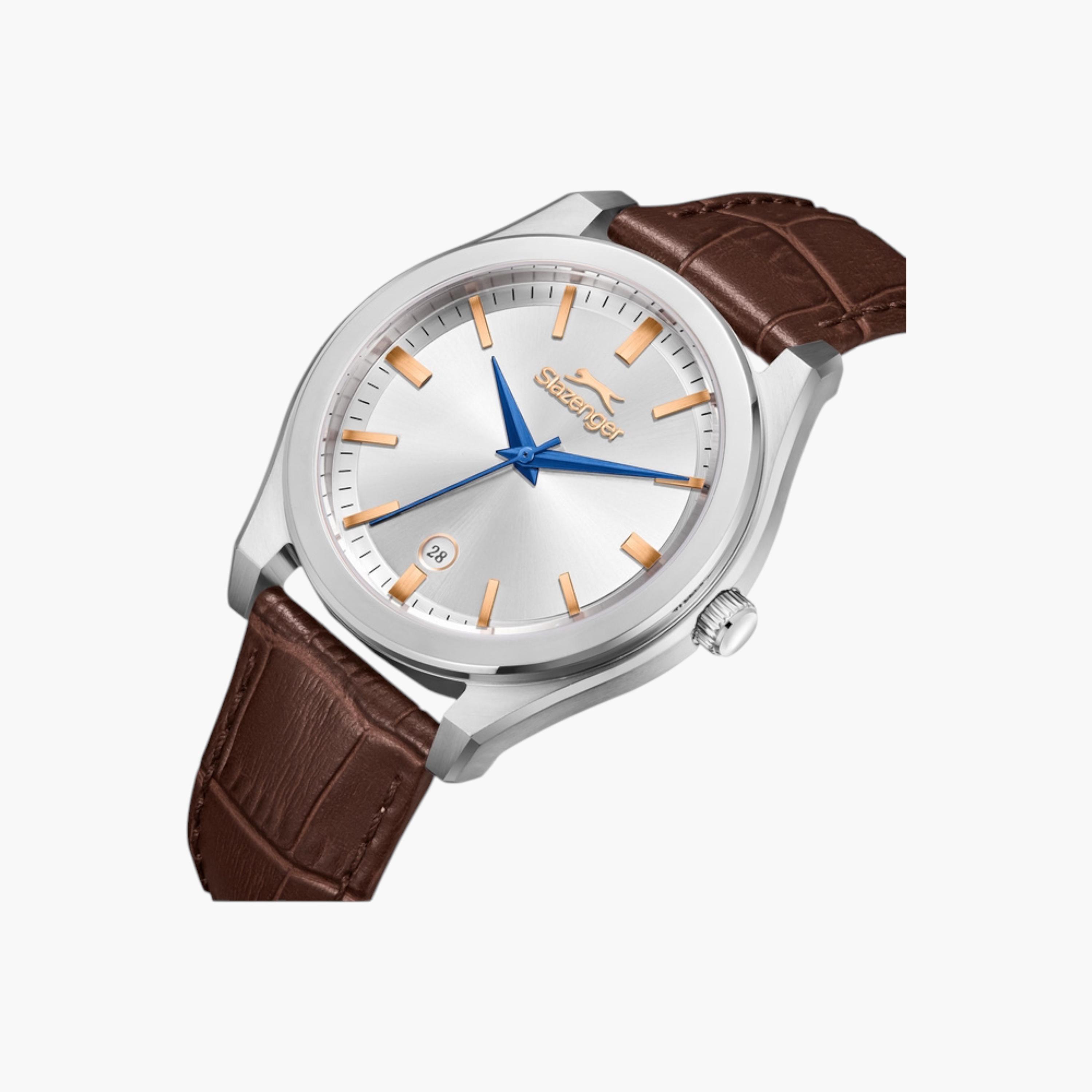 Slazenger Analog Silver Dial Leather Watch-men-watchesandjewellery-watches-image-2