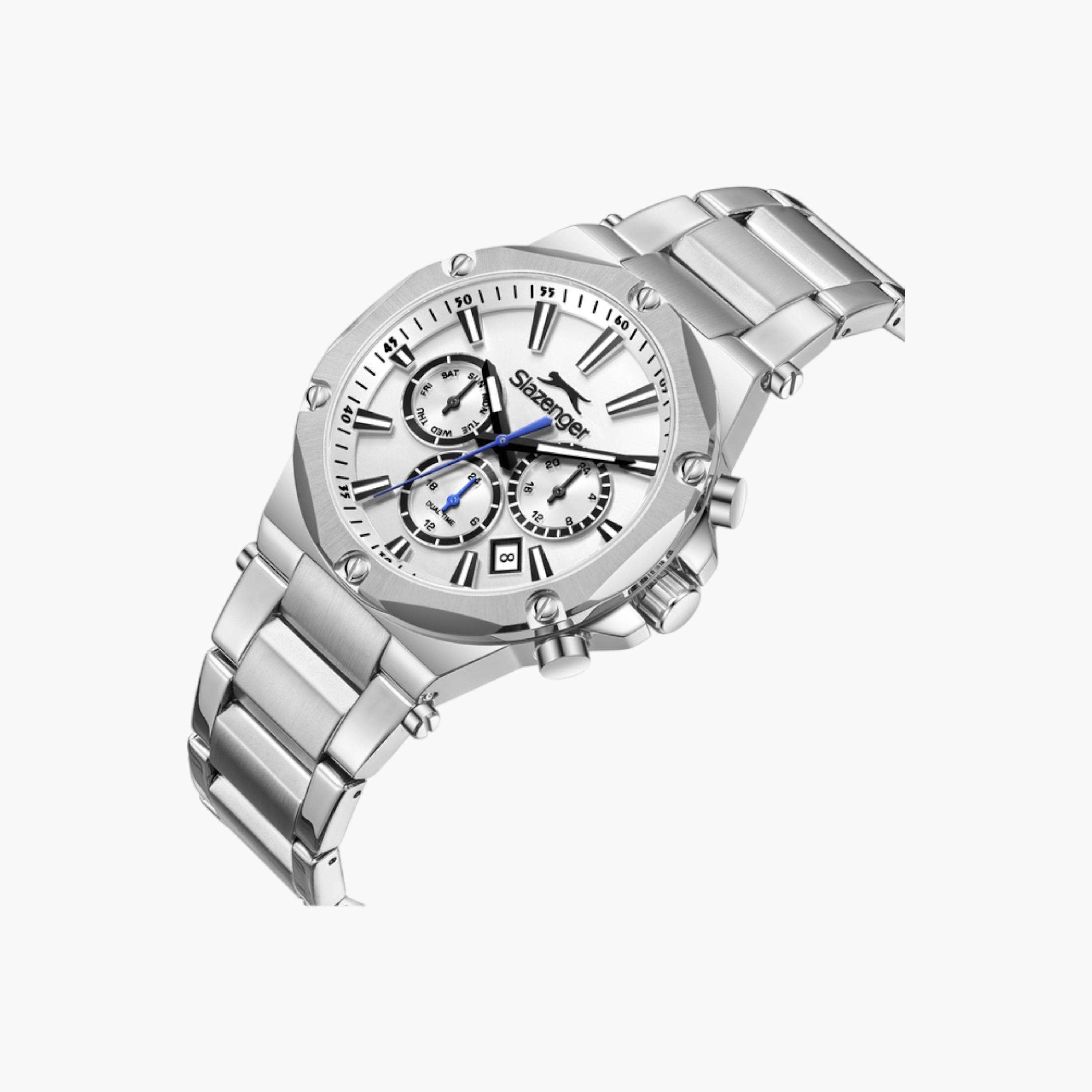 Slazenger Chronograph Silver Dial Metal Watch-men-watchesandjewellery-watches-image-4