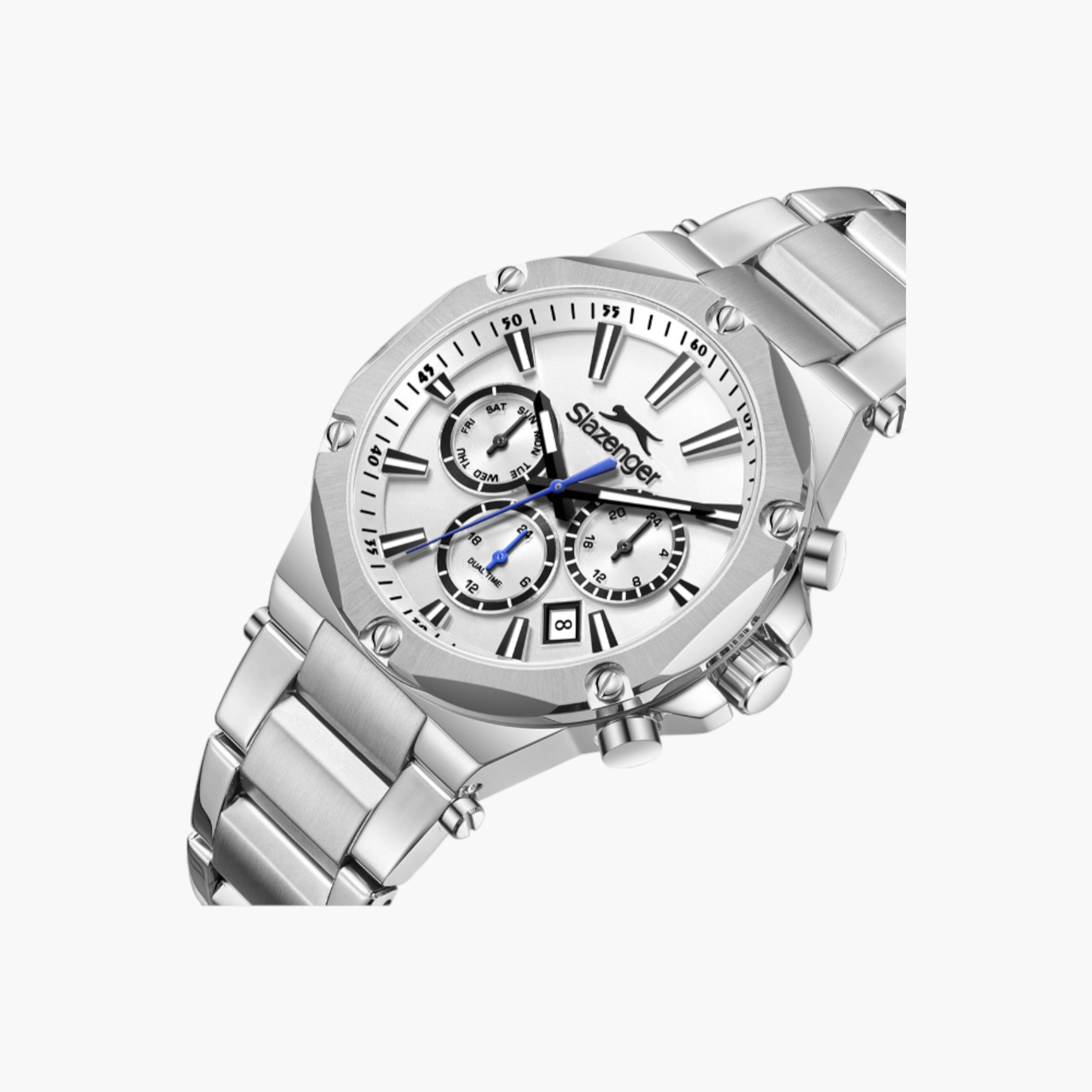Slazenger Chronograph Silver Dial Metal Watch-men-watchesandjewellery-watches-image-5