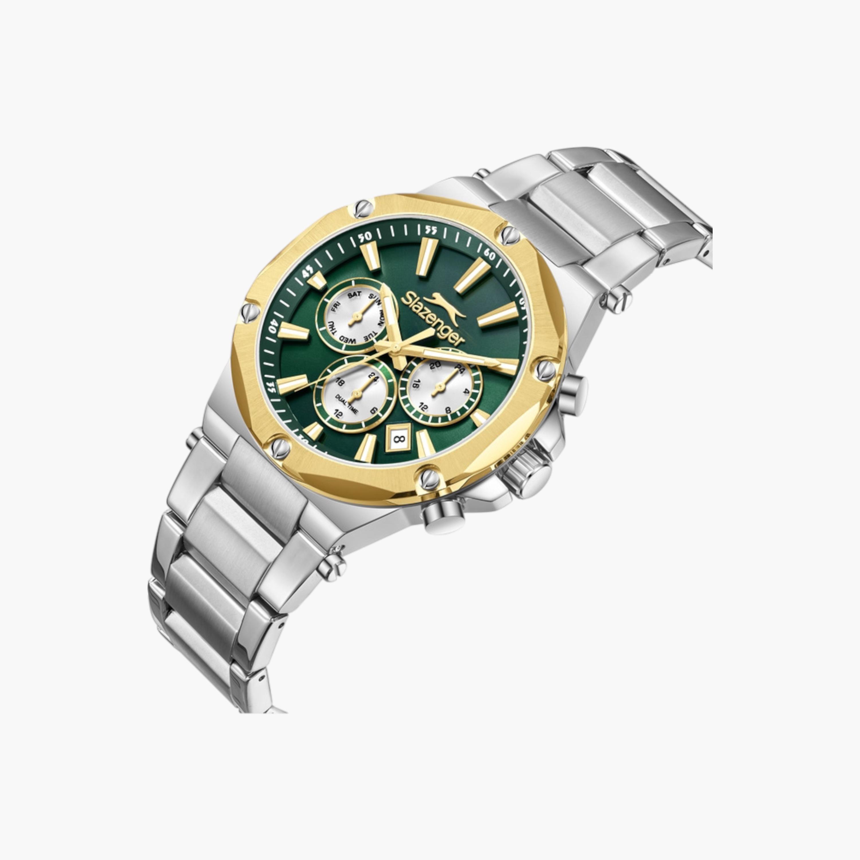 Slazenger Chronograph Green Dial Metal Watch-men-watchesandjewellery-watches-image-4