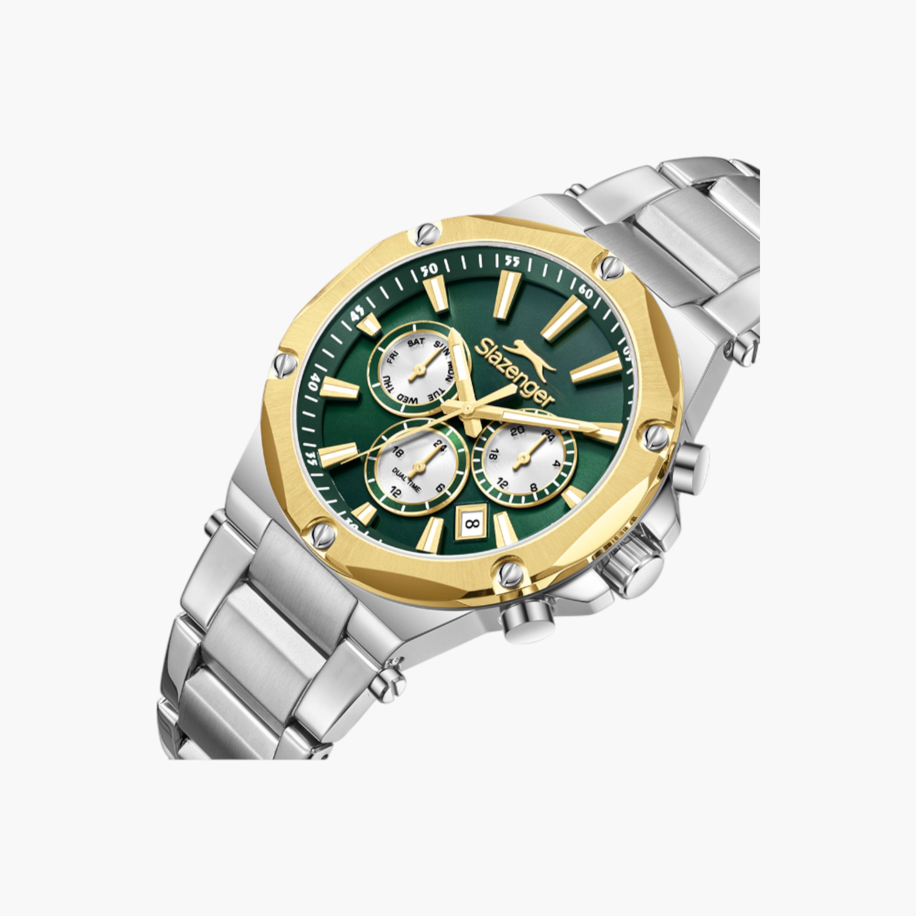 Slazenger Chronograph Green Dial Metal Watch-men-watchesandjewellery-watches-image-5