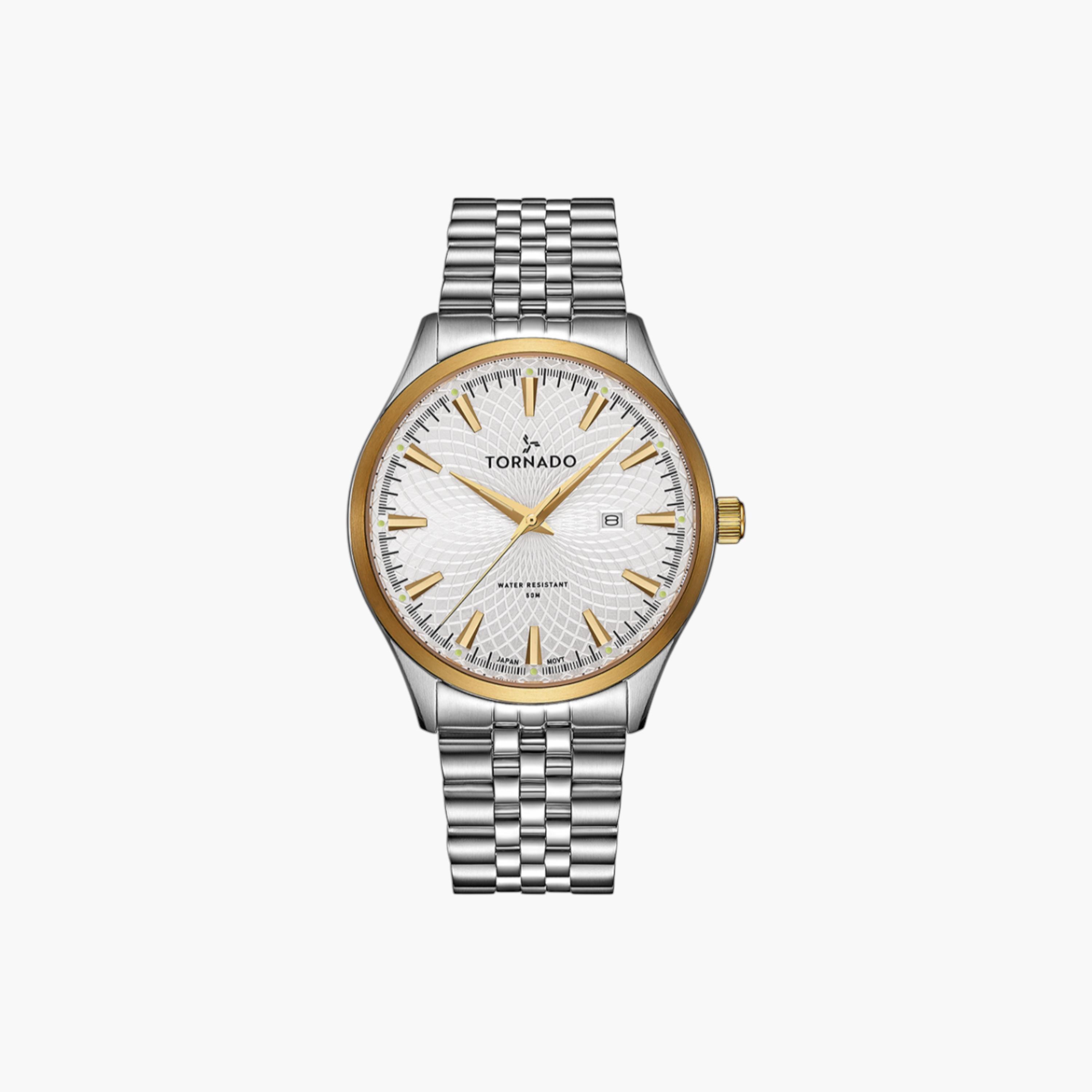 Tornado Analog White Dial Stainless Steel Watch-men-watchesandjewellery-watches-image-1