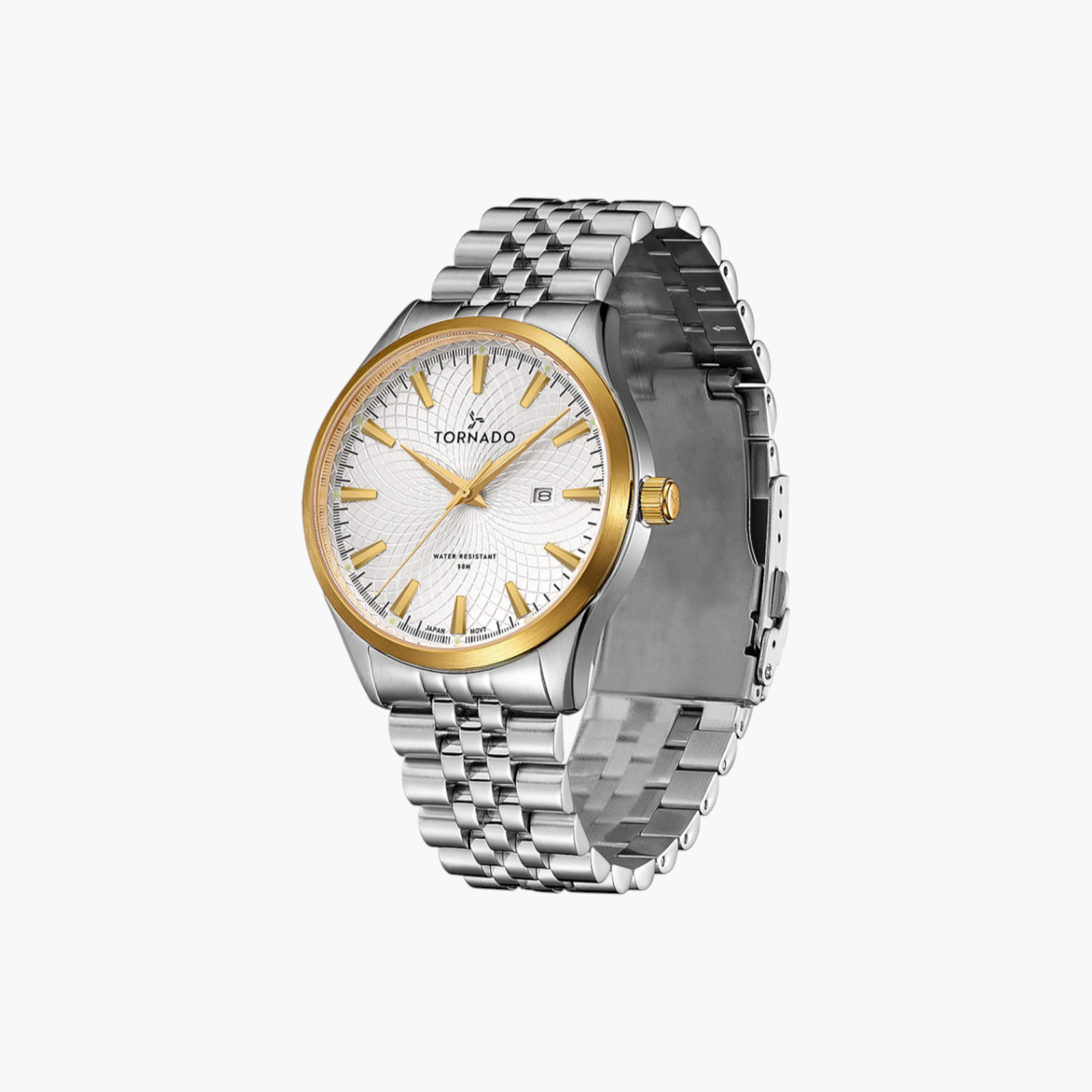 Tornado Analog White Dial Stainless Steel Watch-men-watchesandjewellery-watches-image-2
