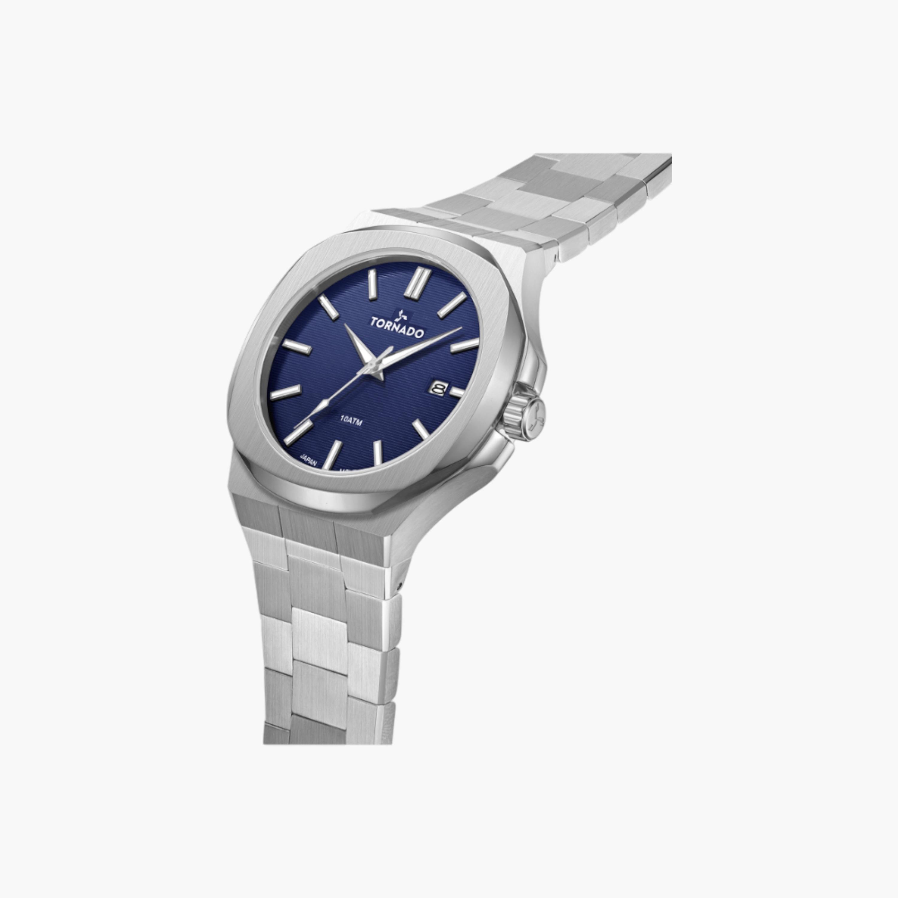 Tornado Analog Blue Dial Stainless Steel Watch-men-watchesandjewellery-watches-image-2