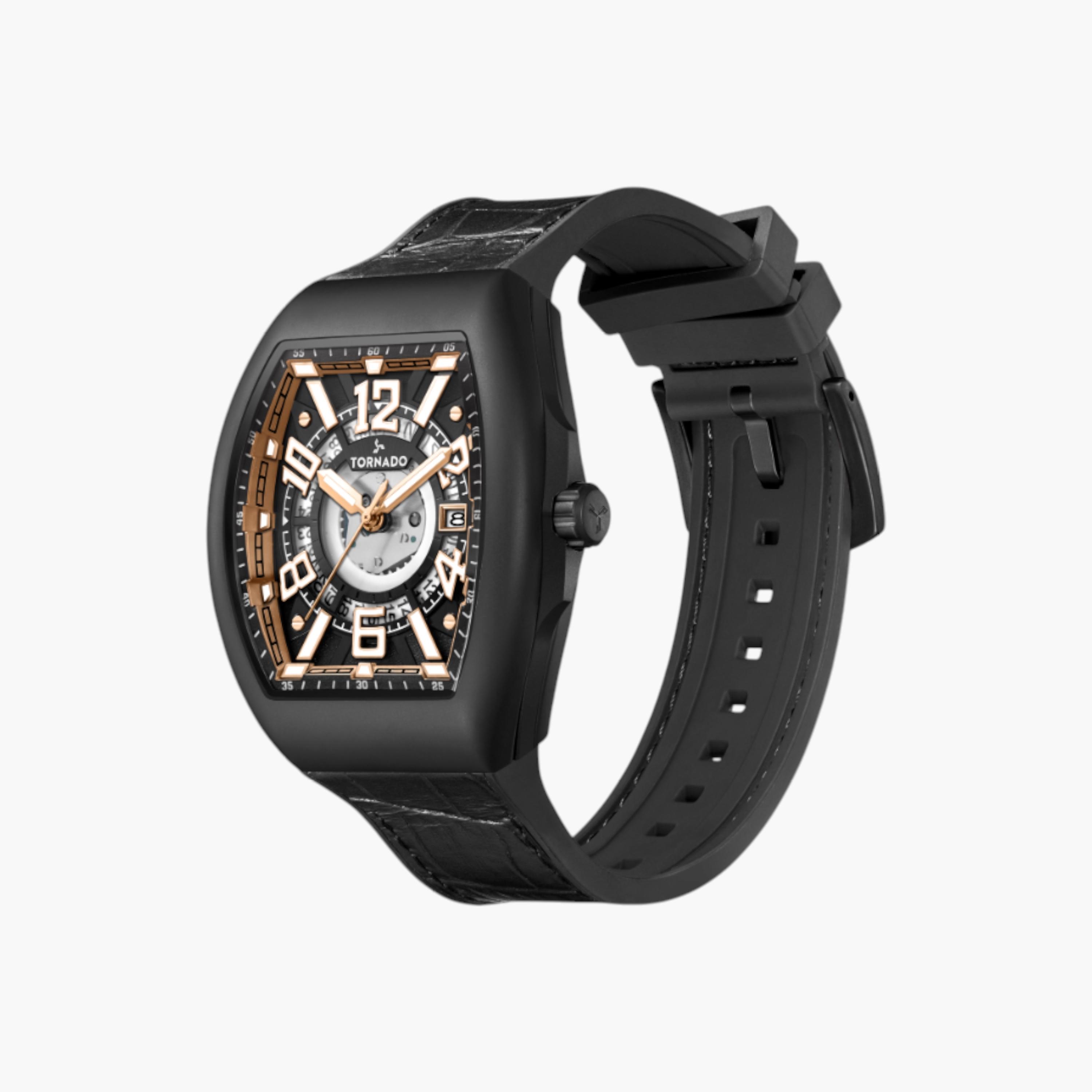 Tornado Analog Black Dial Leather Watch-men-watchesandjewellery-watches-image-2