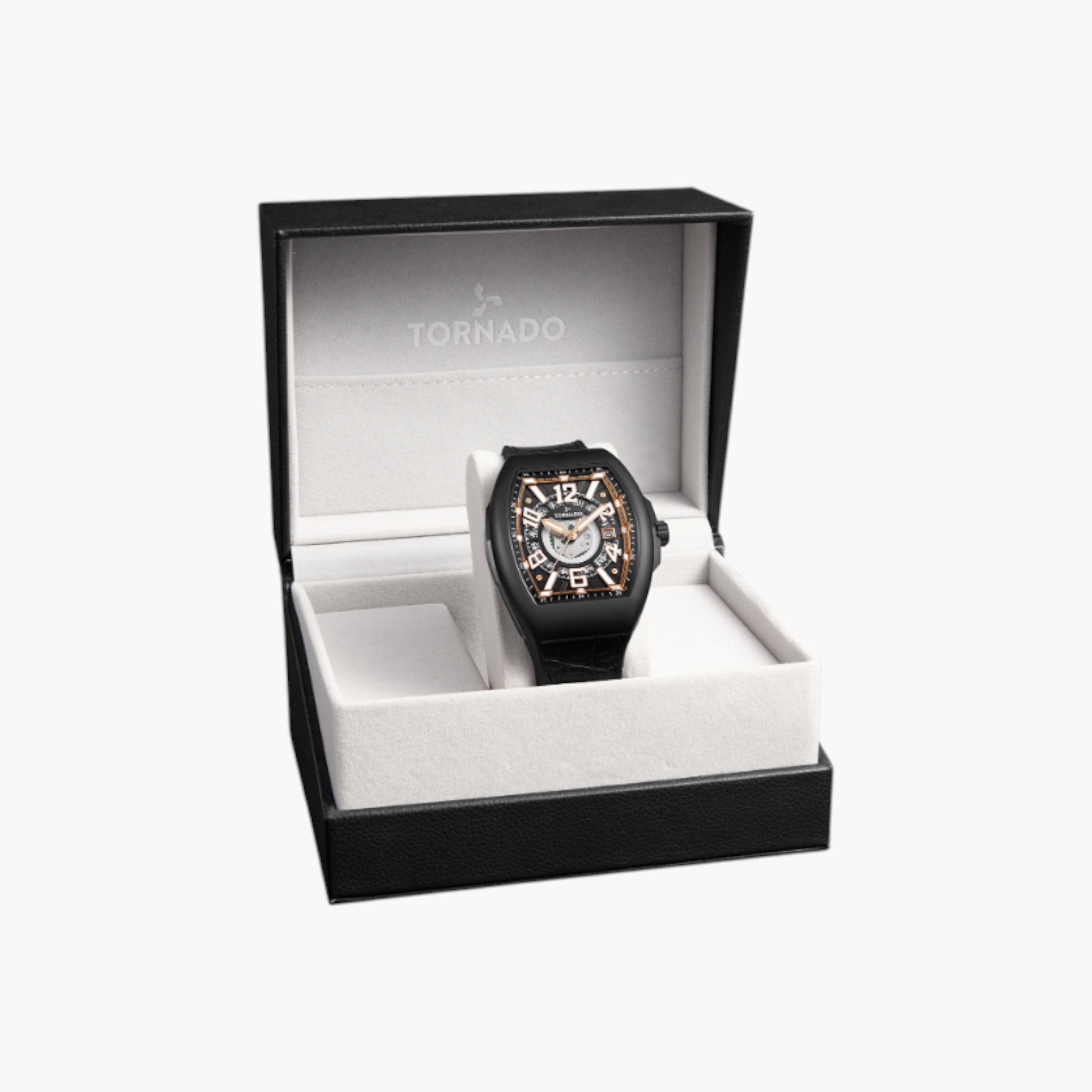 Tornado Analog Black Dial Leather Watch-men-watchesandjewellery-watches-image-4