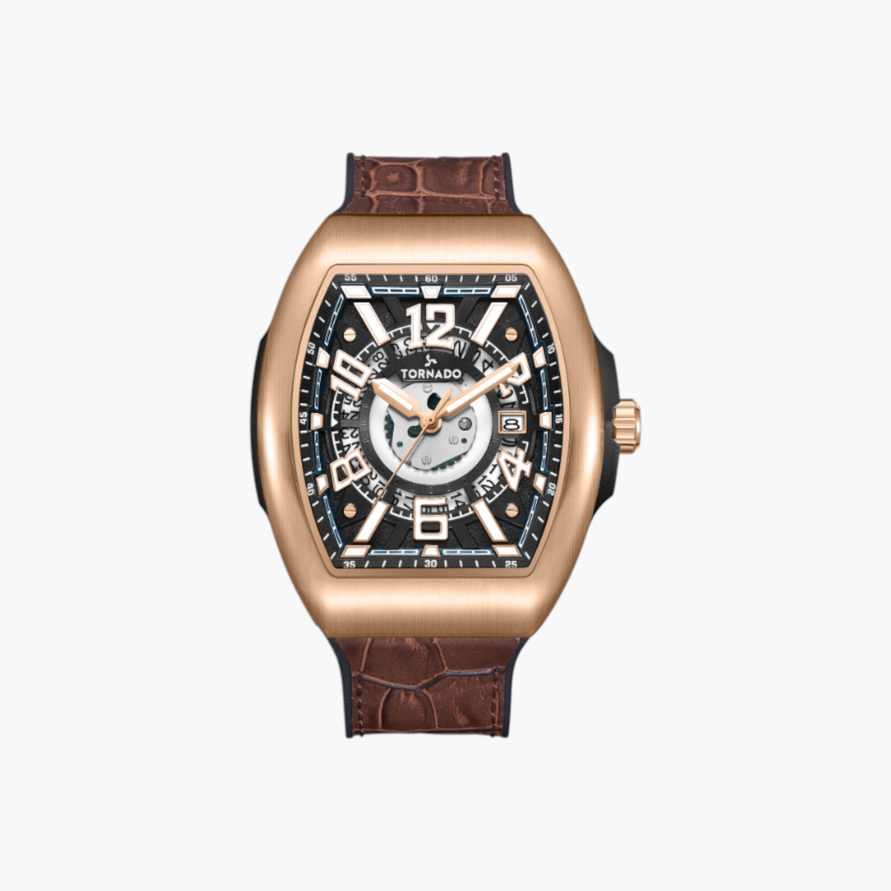 Tornado Analog Black Dial Leather Watch-men-watchesandjewellery-watches-image-1