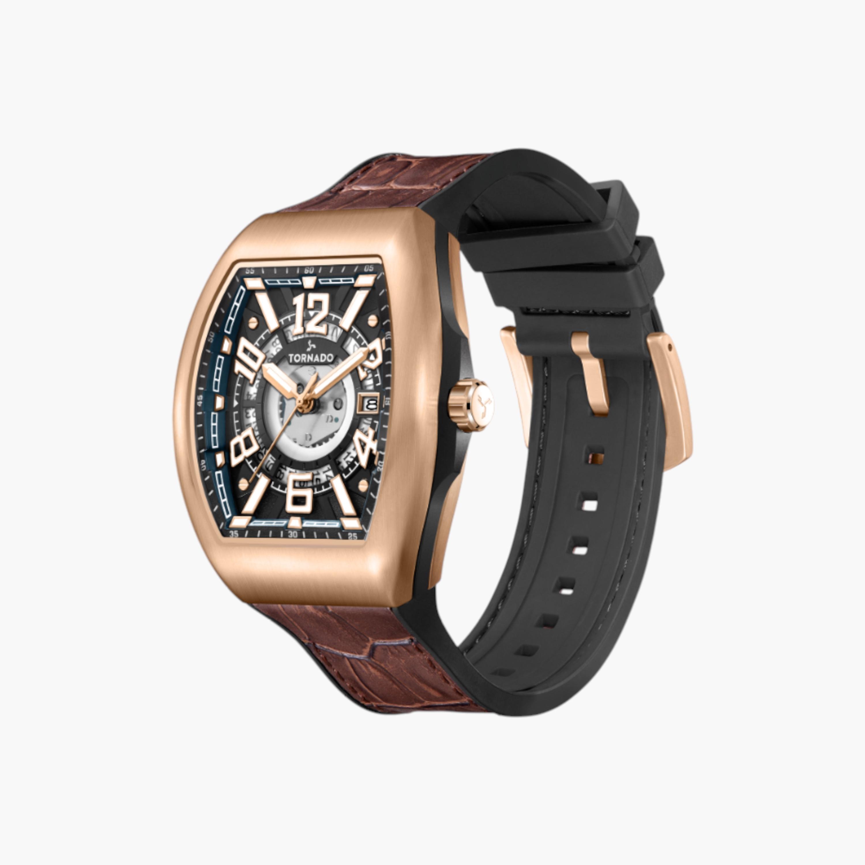 Tornado Analog Black Dial Leather Watch-men-watchesandjewellery-watches-image-2