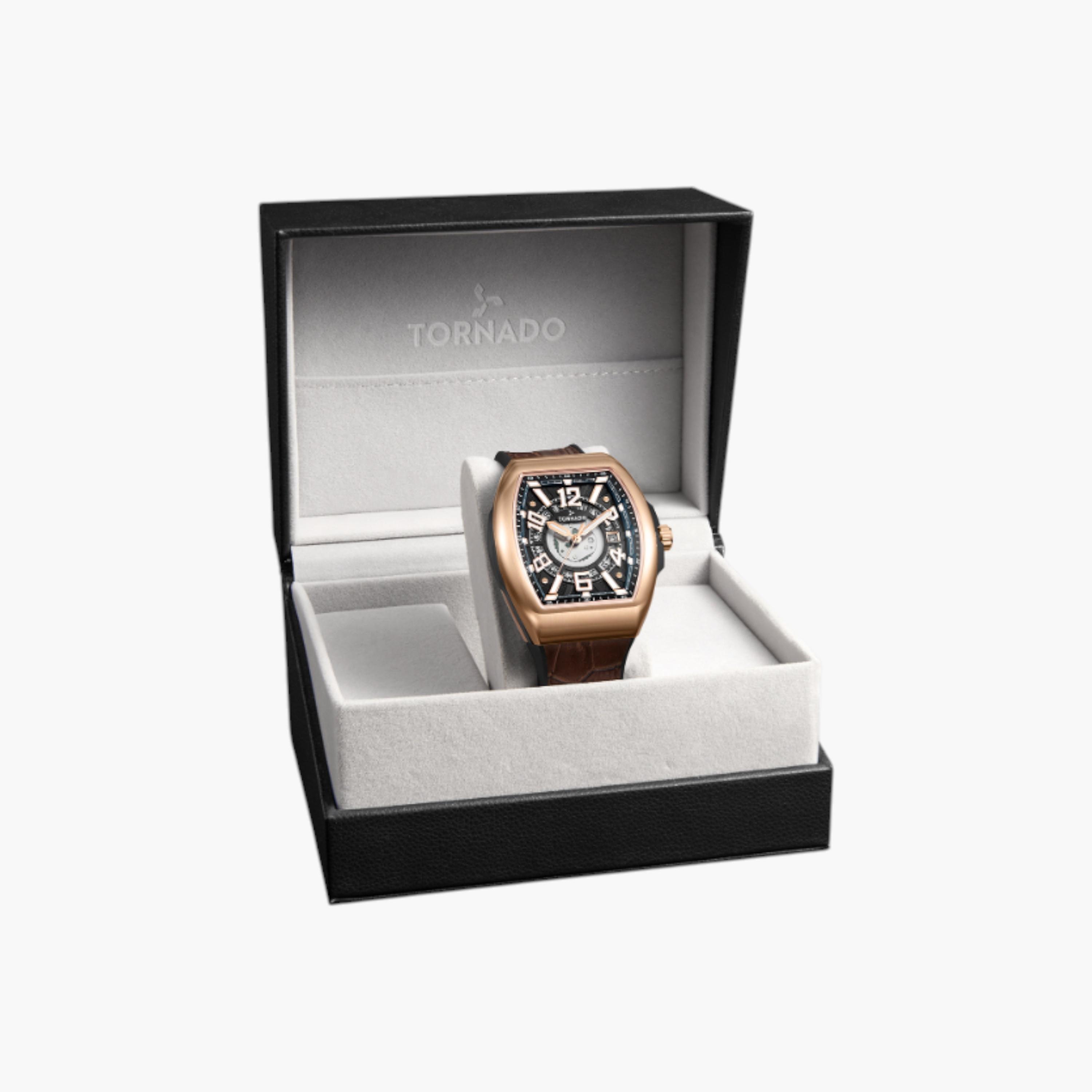 Tornado Analog Black Dial Leather Watch-men-watchesandjewellery-watches-image-4