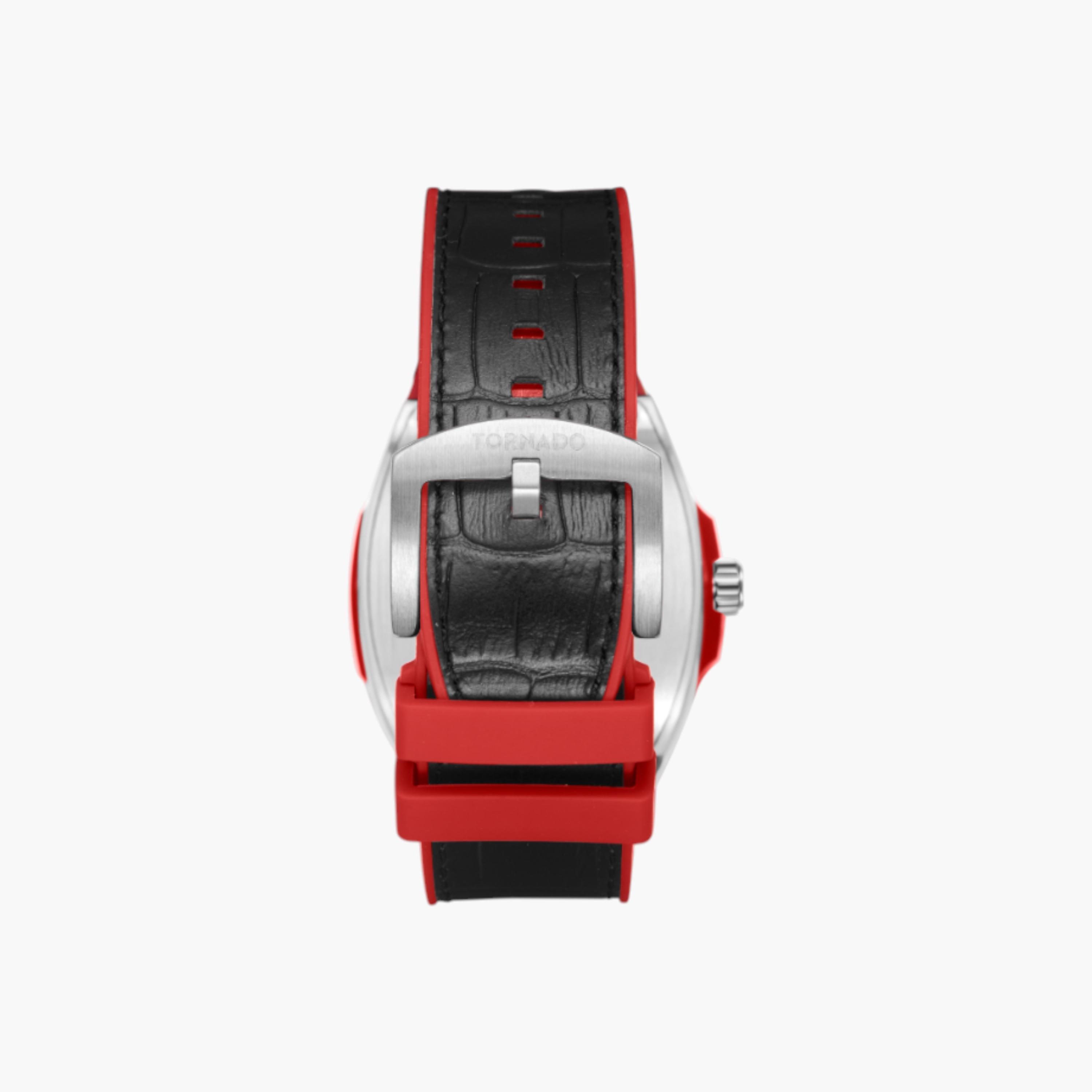 ساعة أنالوج مزيج الجلد مينا أسود من تورنادو-men-watchesandjewellery-watches-image-3