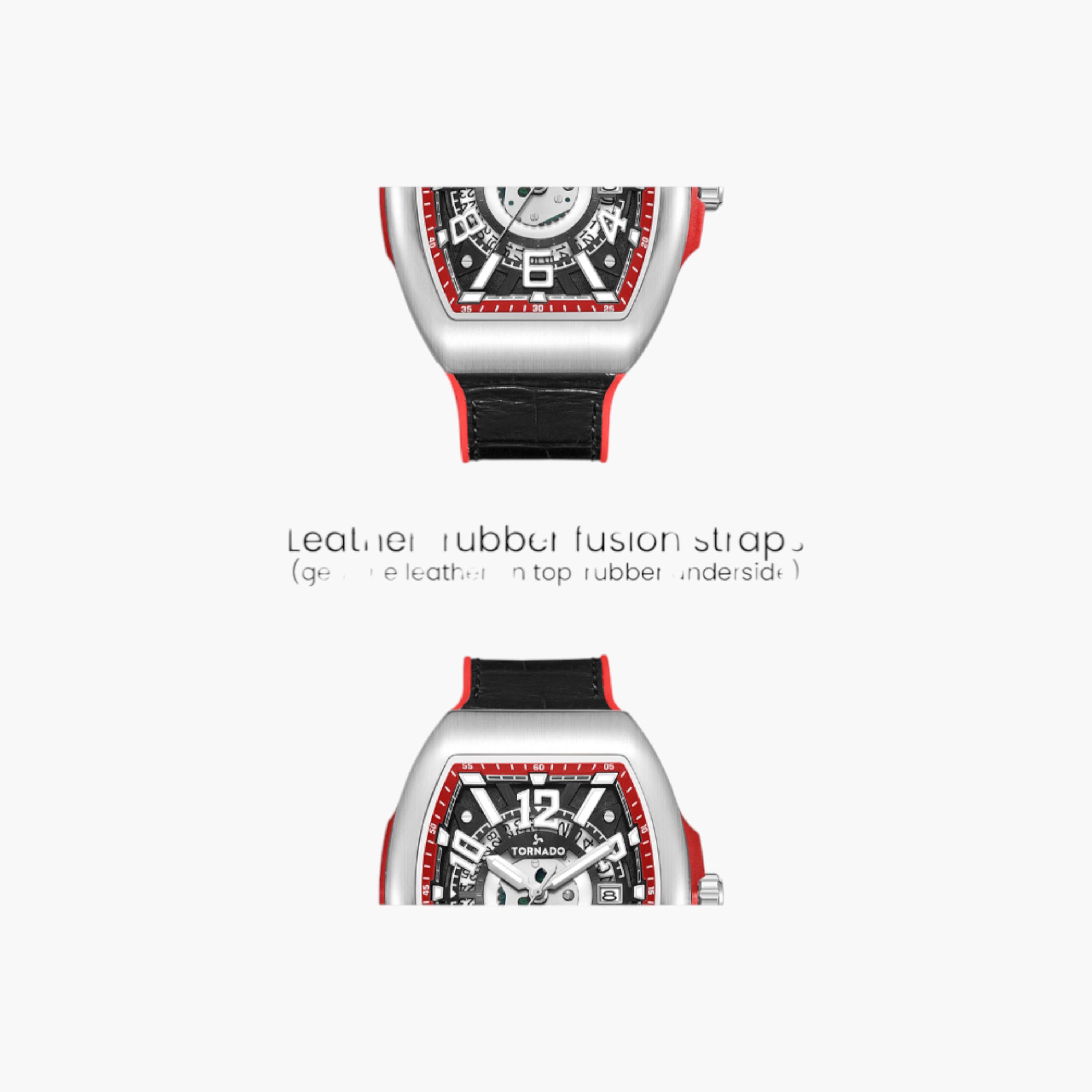ساعة أنالوج مزيج الجلد مينا أسود من تورنادو-men-watchesandjewellery-watches-image-5