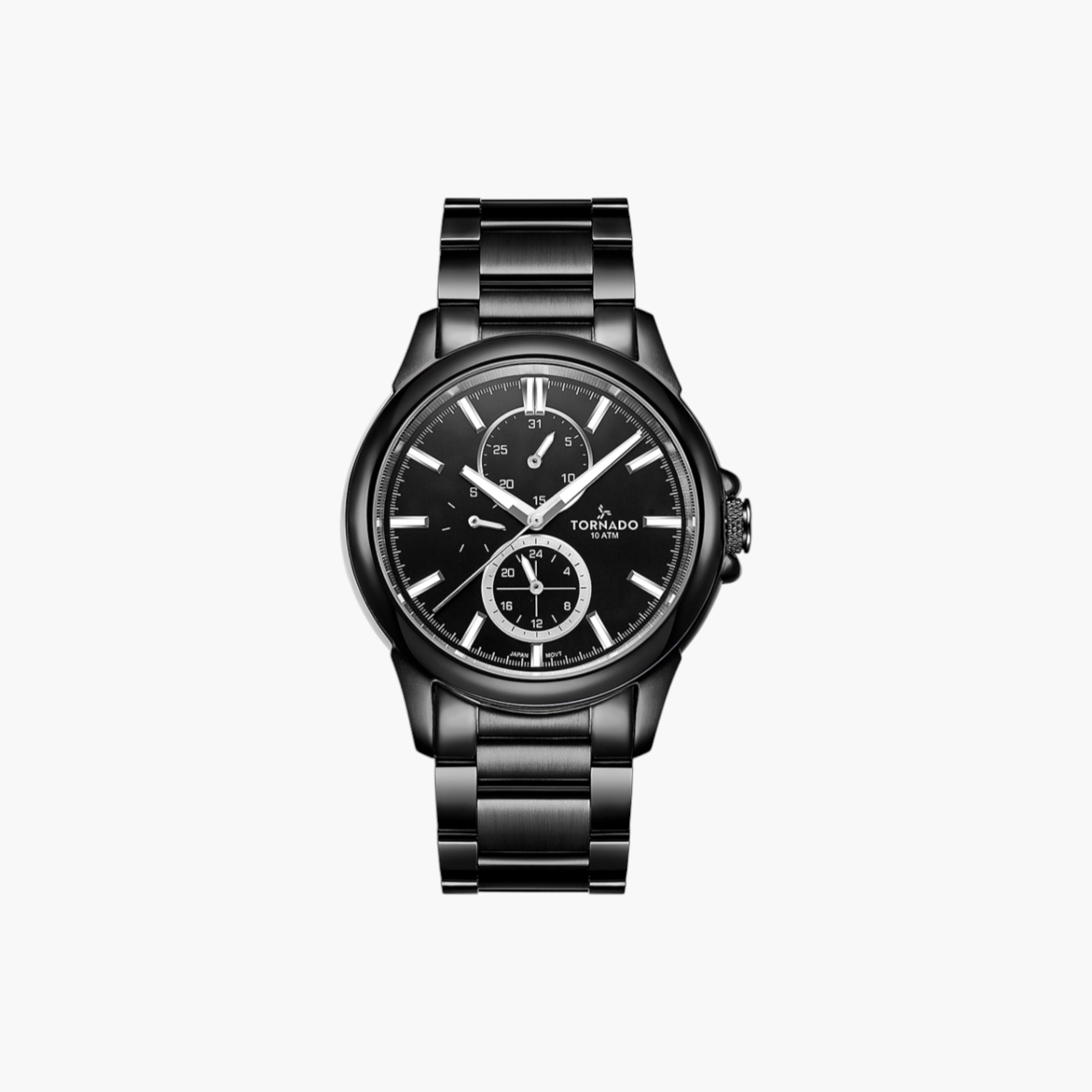 Tornado Chronograph Grey Dial Stainless Steel Wrist Watch-men-watchesandjewellery-watches-image-1