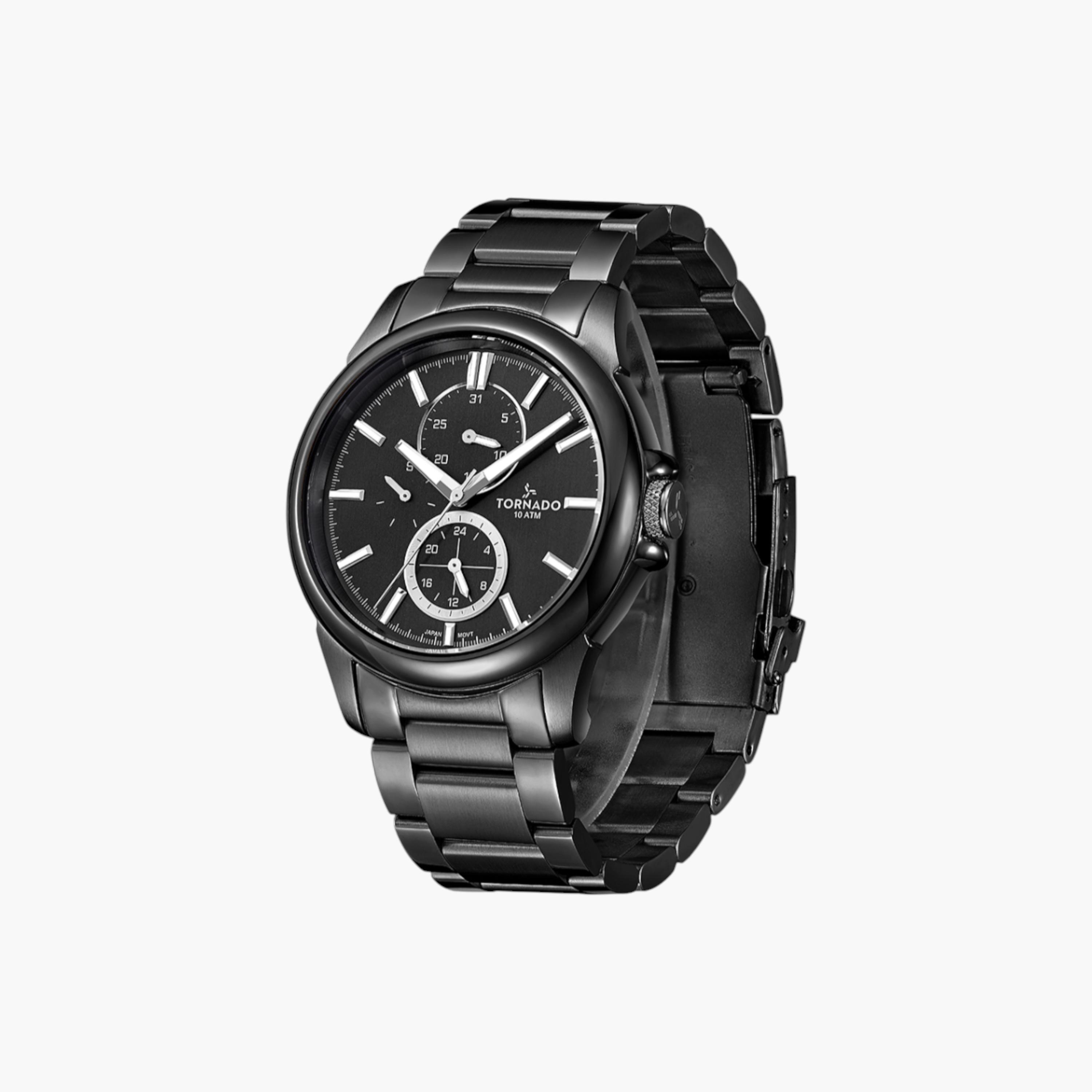 Tornado Chronograph Grey Dial Stainless Steel Wrist Watch-men-watchesandjewellery-watches-image-2