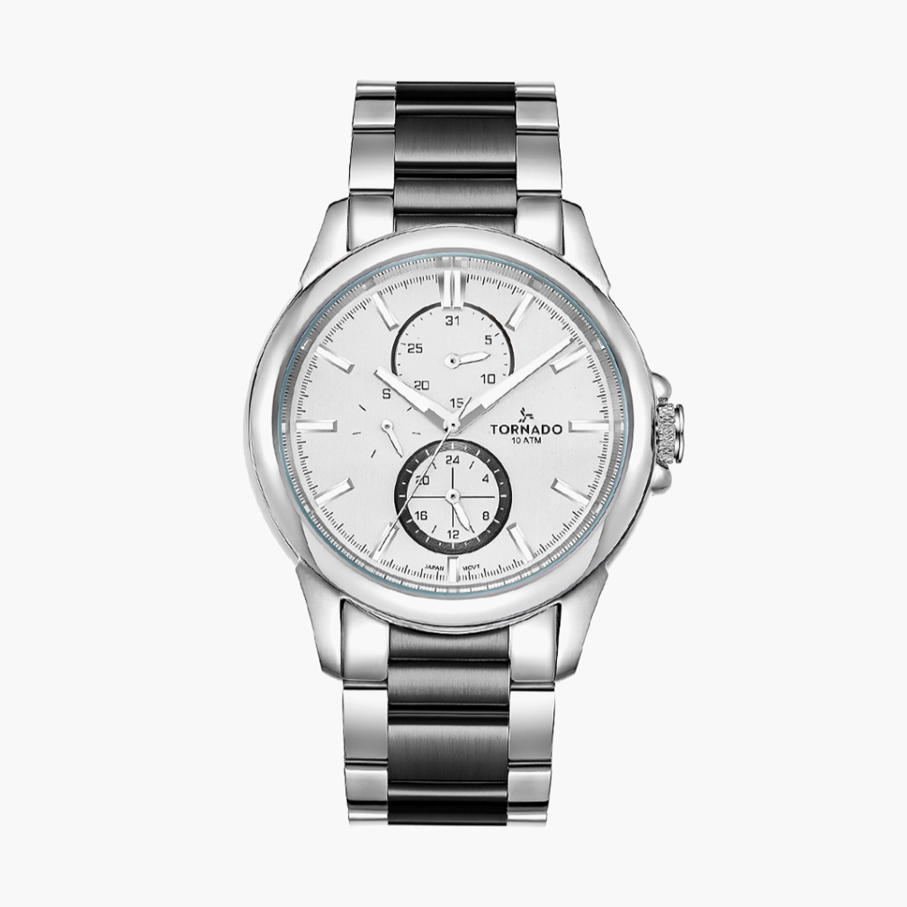 Tornado Chronograph Silver Dial Stainless Steel Wrist Watch-men-watchesandjewellery-watches-image-1