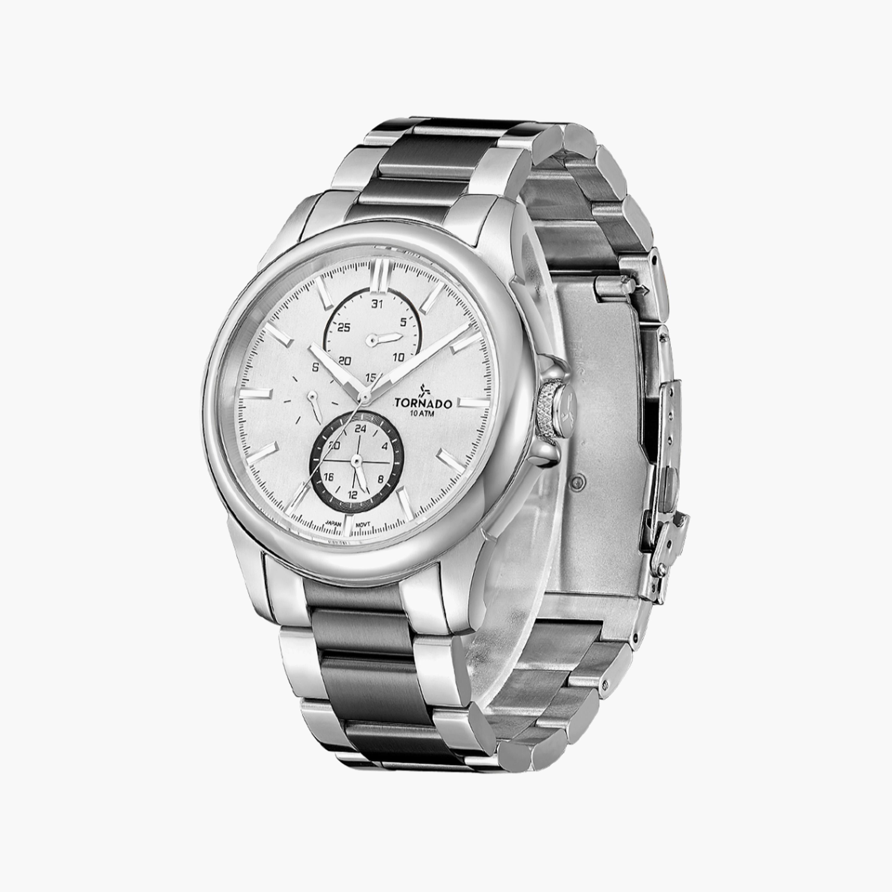 Tornado Chronograph Silver Dial Stainless Steel Wrist Watch-men-watchesandjewellery-watches-image-2