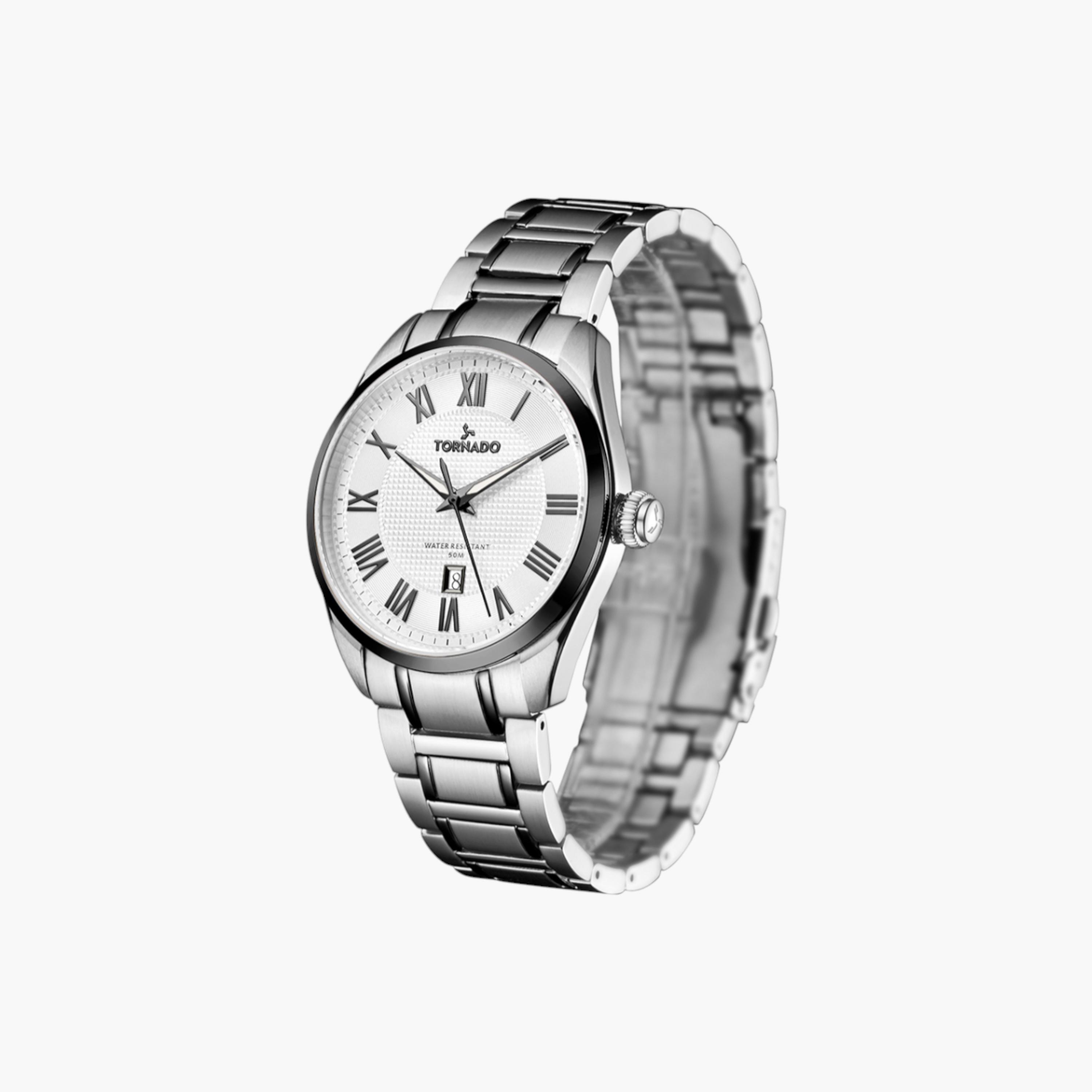 Tornado Analog Silver Dial Stainless Steel Wrist Watch-men-watchesandjewellery-watches-image-2