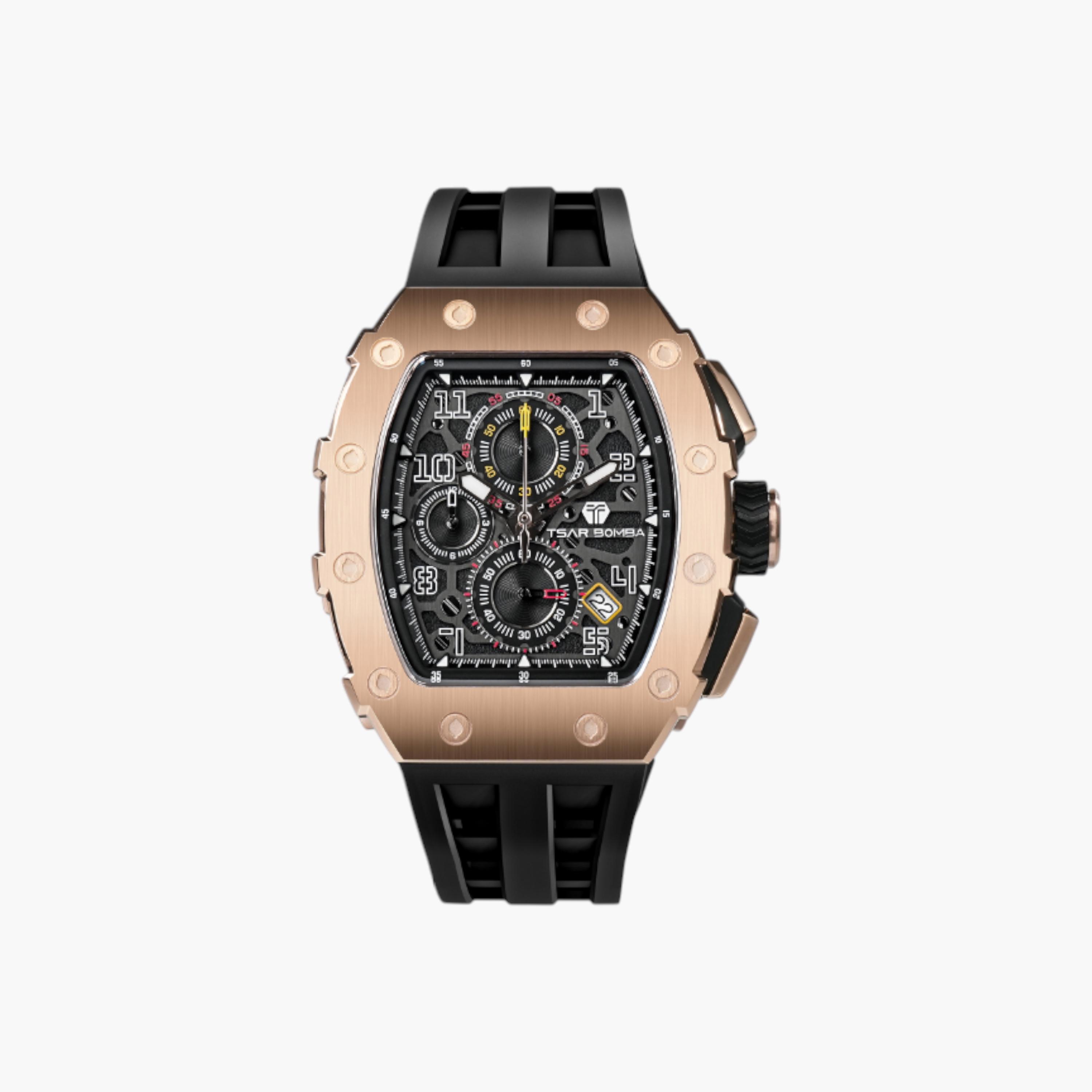 ساعة سيليكون أنالوج بمينا أسود من تسار بومبا-men-watchesandjewellery-watches-image-1