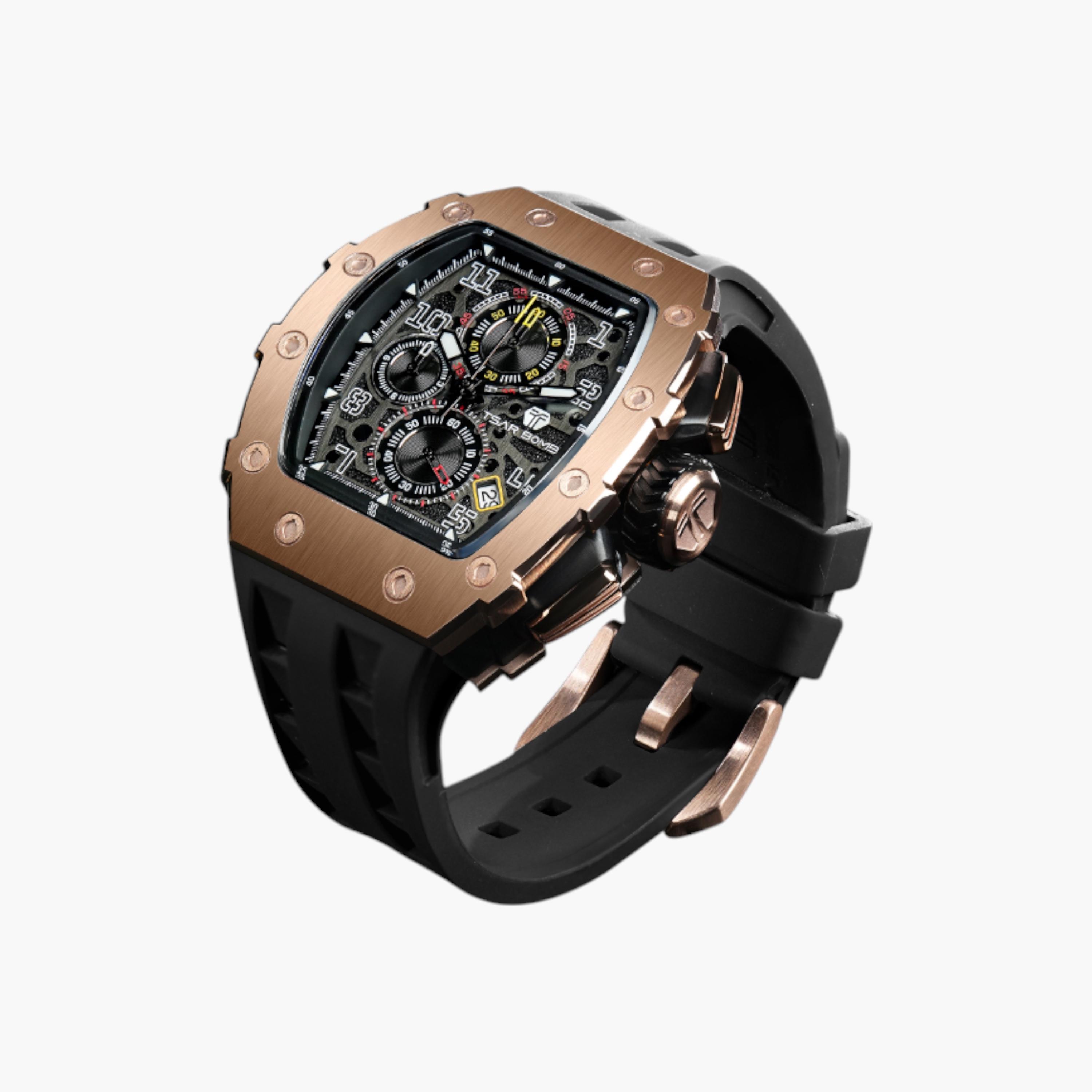ساعة سيليكون أنالوج بمينا أسود من تسار بومبا-men-watchesandjewellery-watches-image-2